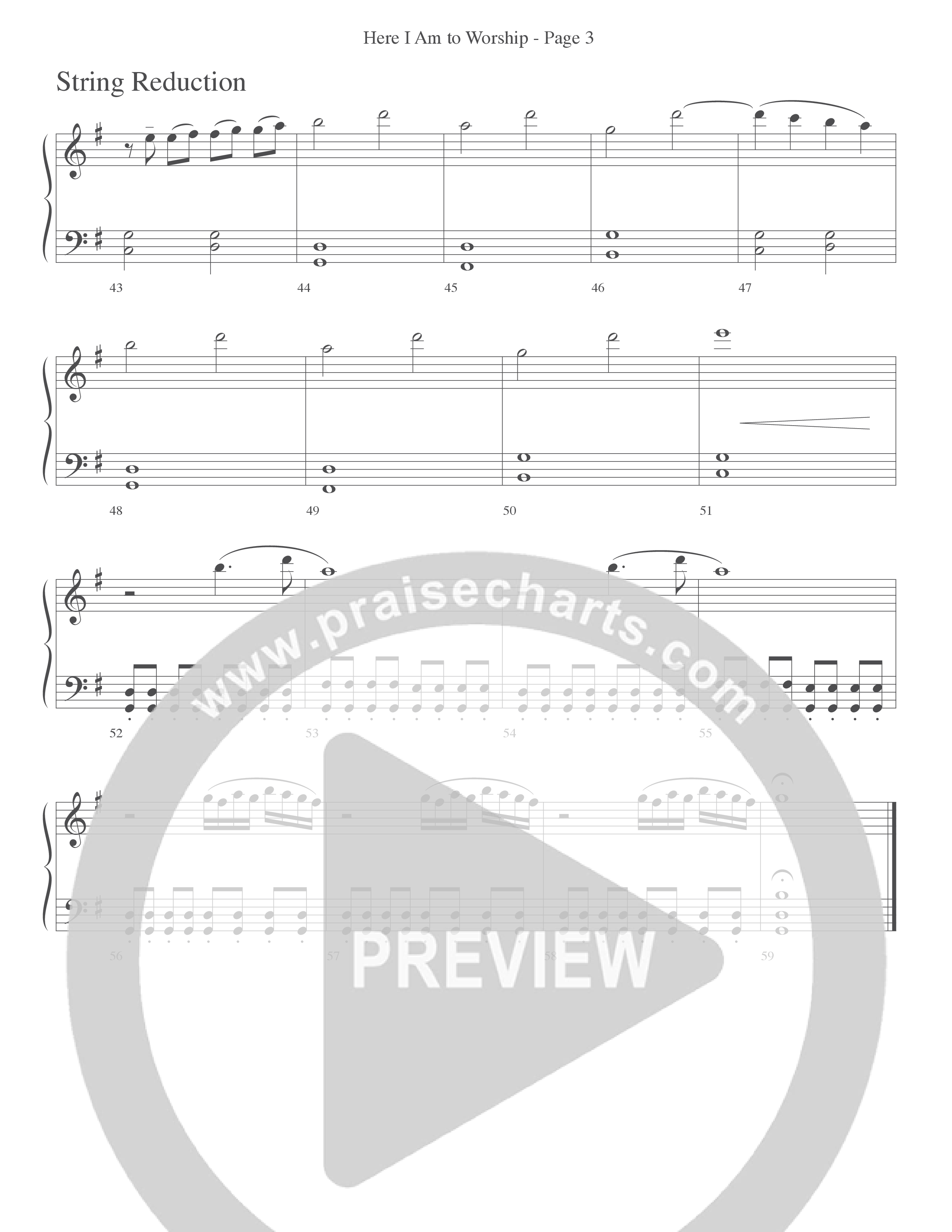 Here I Am To Worship (Choral Anthem SATB) String Reduction (Word Music Choral / Arr. Dave Williamson)