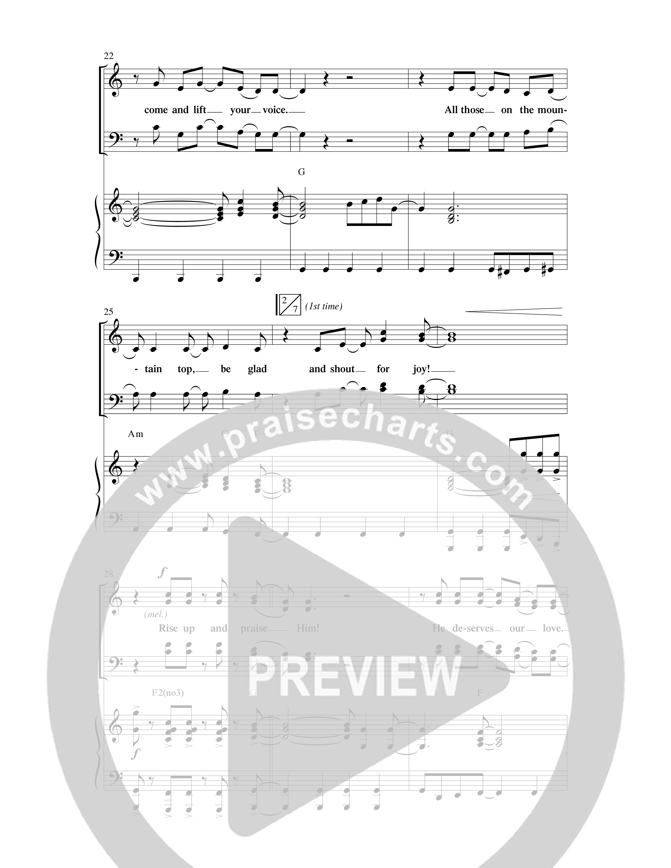 Rise Up and Praise Him (Choral Anthem SATB) Anthem (SATB/Piano) (Word Music Choral / Arr. Dave Williamson)