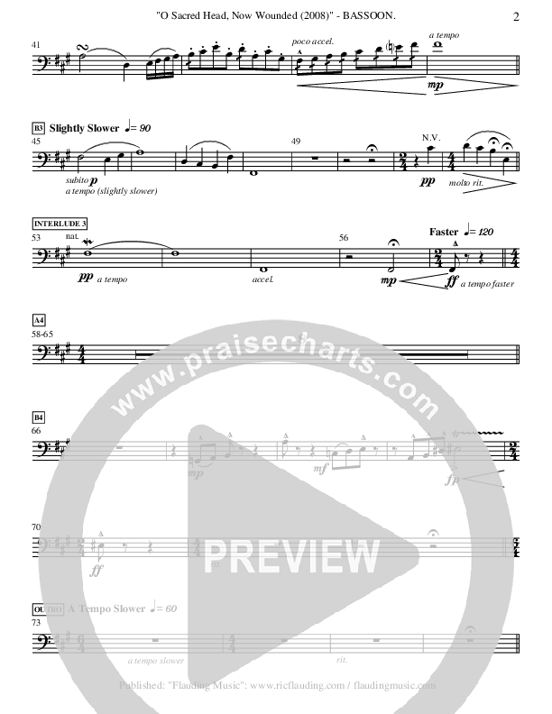 O Sacred Head Now Wounded (Instrumental) Bassoon ()