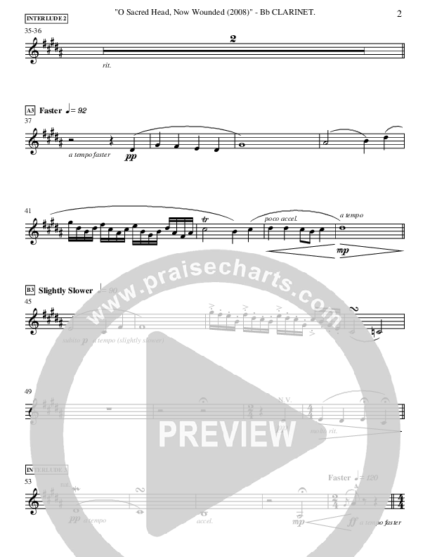 O Sacred Head Now Wounded (Instrumental) Clarinet ()
