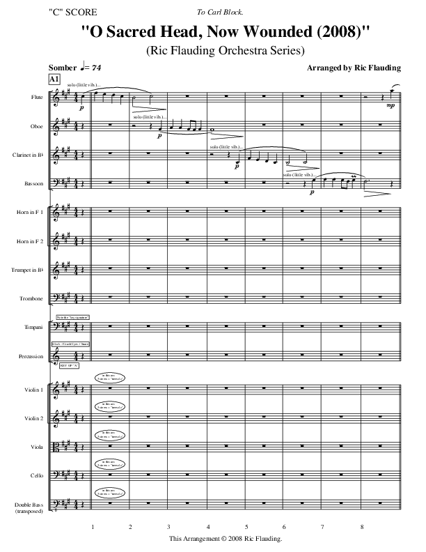 O Sacred Head Now Wounded (Instrumental) Conductor's Score ()