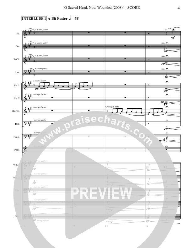 O Sacred Head Now Wounded (Instrumental) Conductor's Score ()