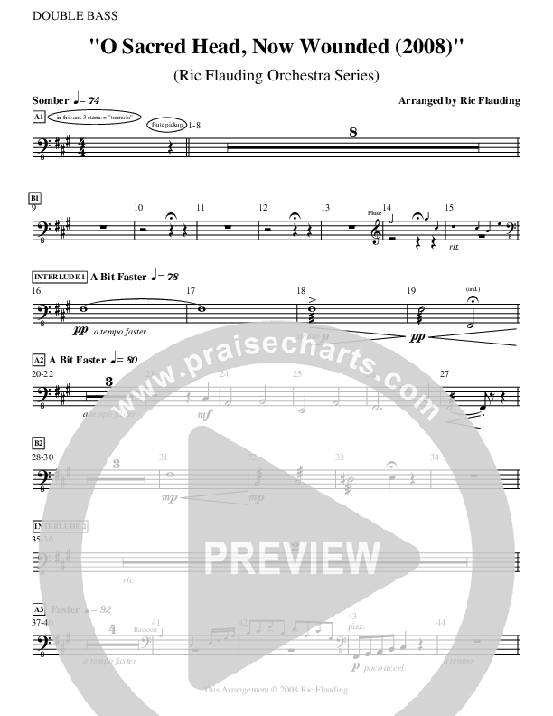 O Sacred Head Now Wounded (Instrumental) Double Bass ()