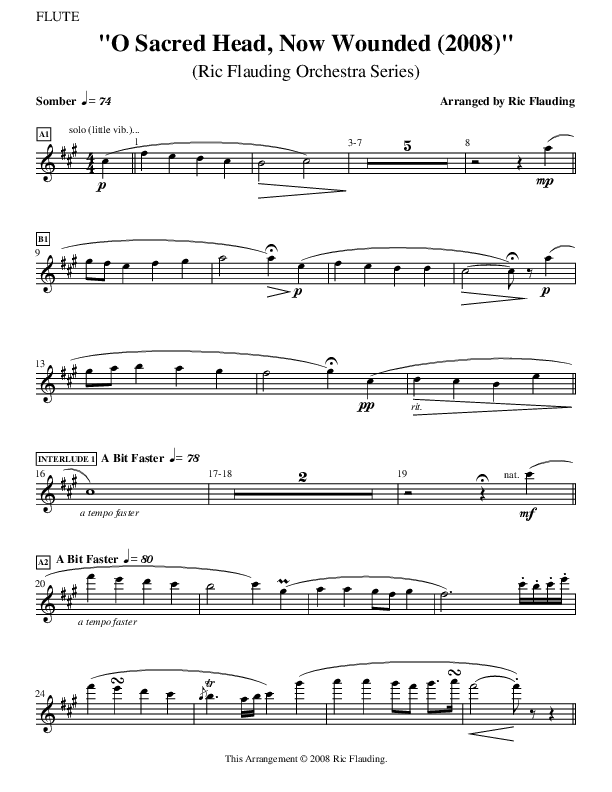 O Sacred Head Now Wounded (Instrumental) Flute ()