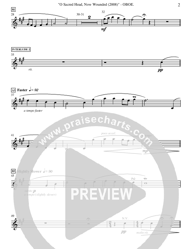 O Sacred Head Now Wounded (Instrumental) Oboe ()