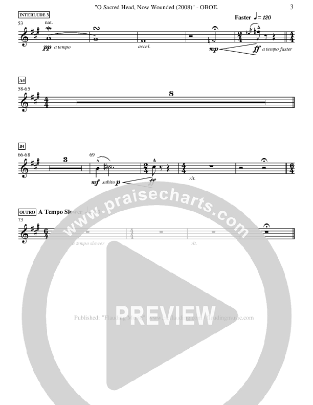 O Sacred Head Now Wounded (Instrumental) Oboe ()