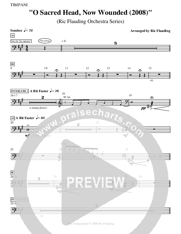 O Sacred Head Now Wounded (Instrumental) Timpani ()