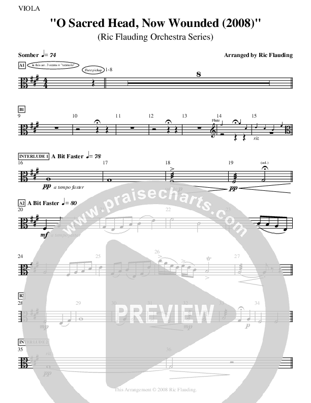 O Sacred Head Now Wounded (Instrumental) Viola ()