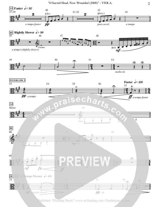 O Sacred Head Now Wounded (Instrumental) Viola ()