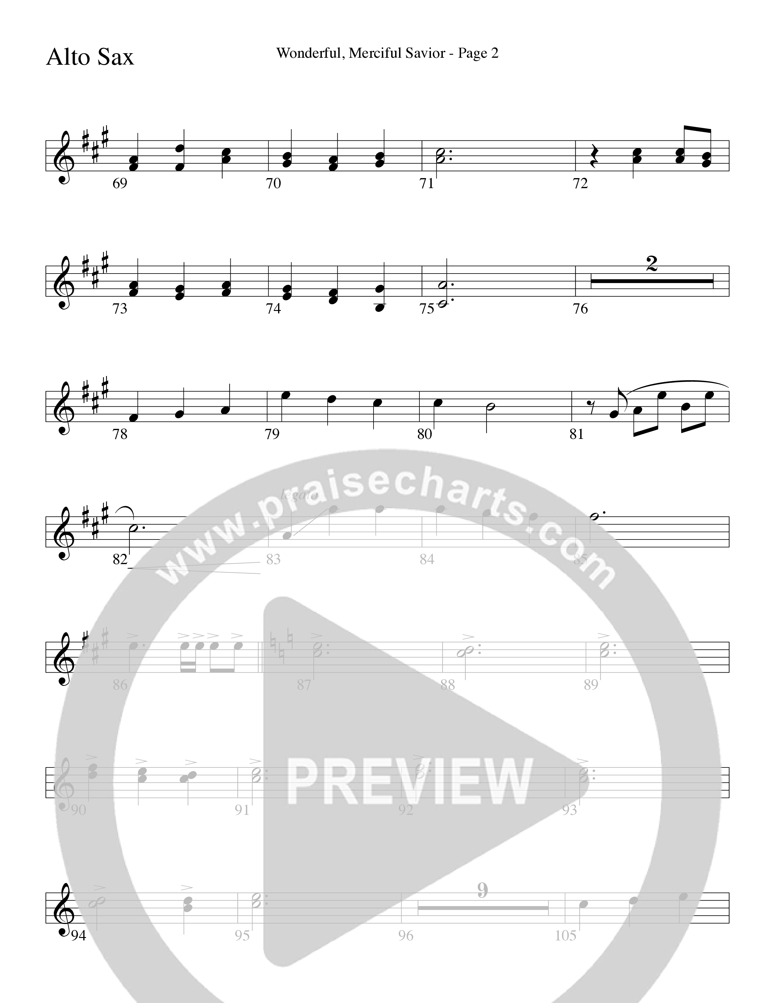 Wonderful Merciful Savior (Choral Anthem SATB) Alto Sax (Word Music Choral / Arr. Mark McClure)