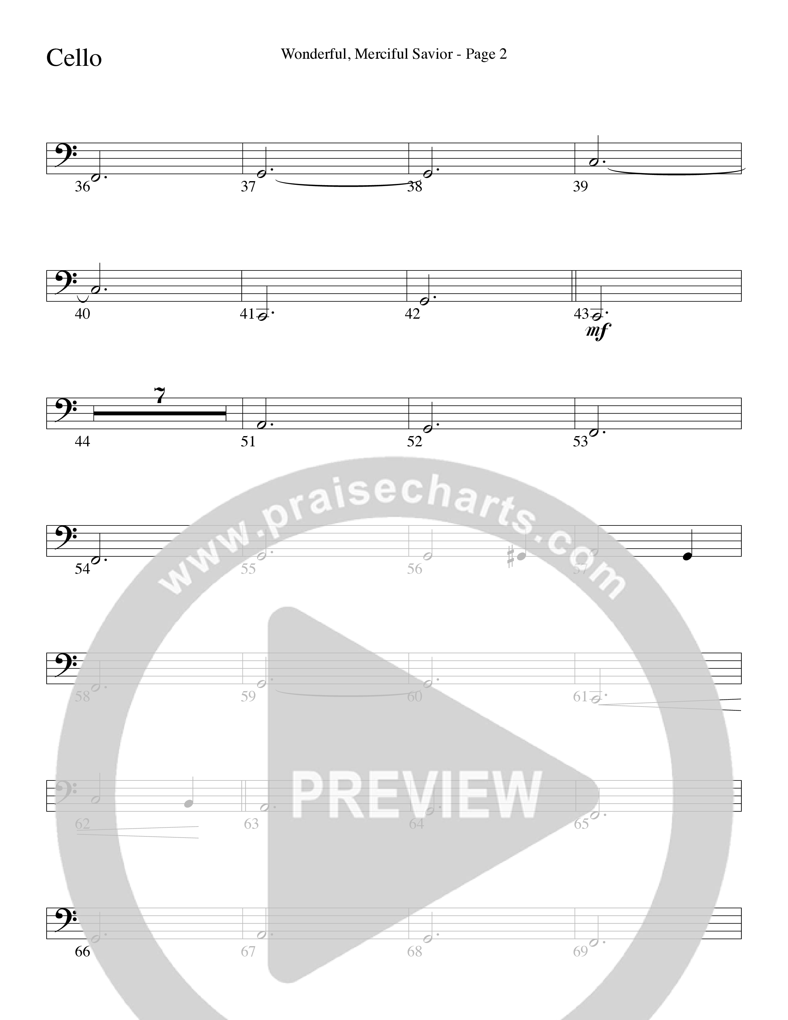 Wonderful Merciful Savior (Choral Anthem SATB) Cello (Word Music Choral / Arr. Mark McClure)
