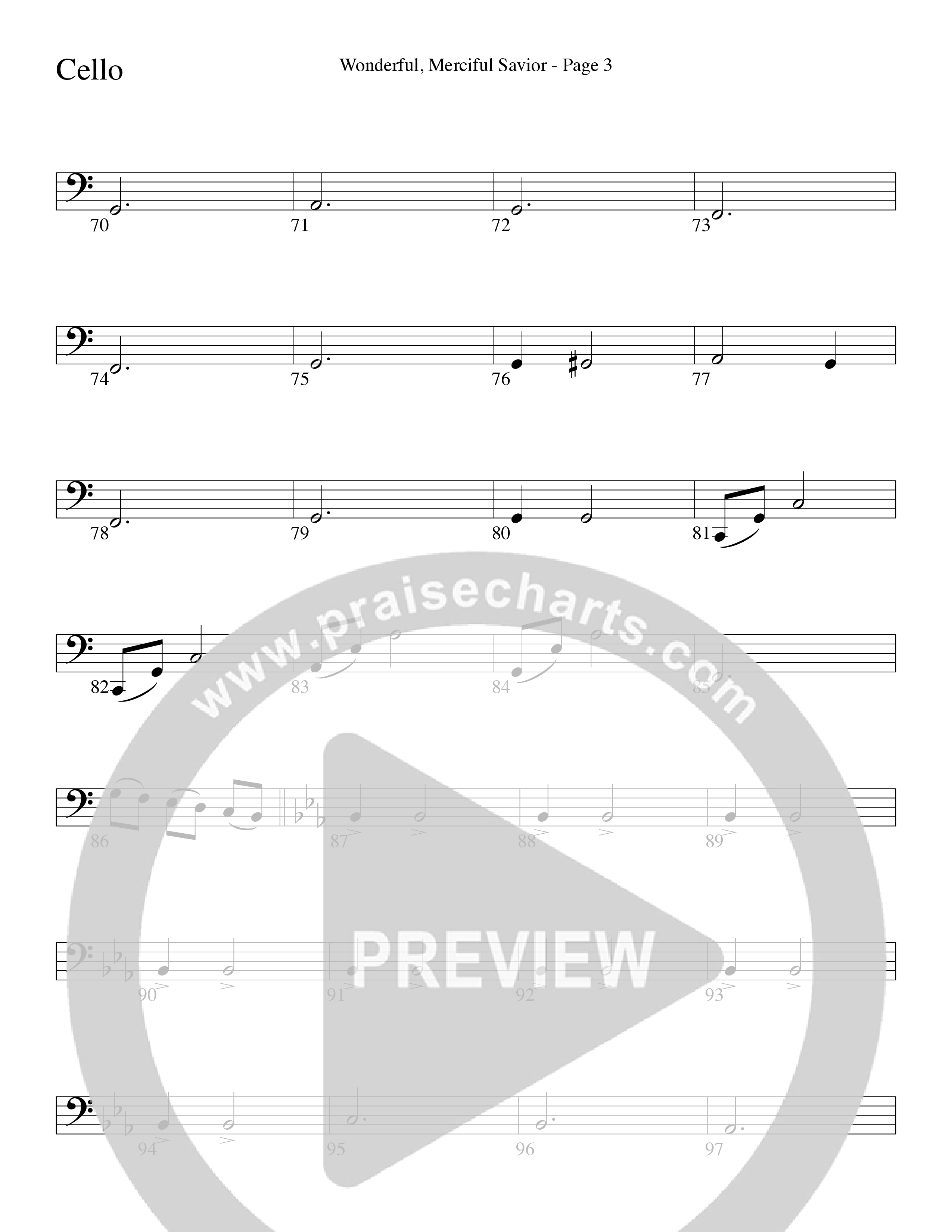 Wonderful Merciful Savior (Choral Anthem SATB) Cello (Word Music Choral / Arr. Mark McClure)