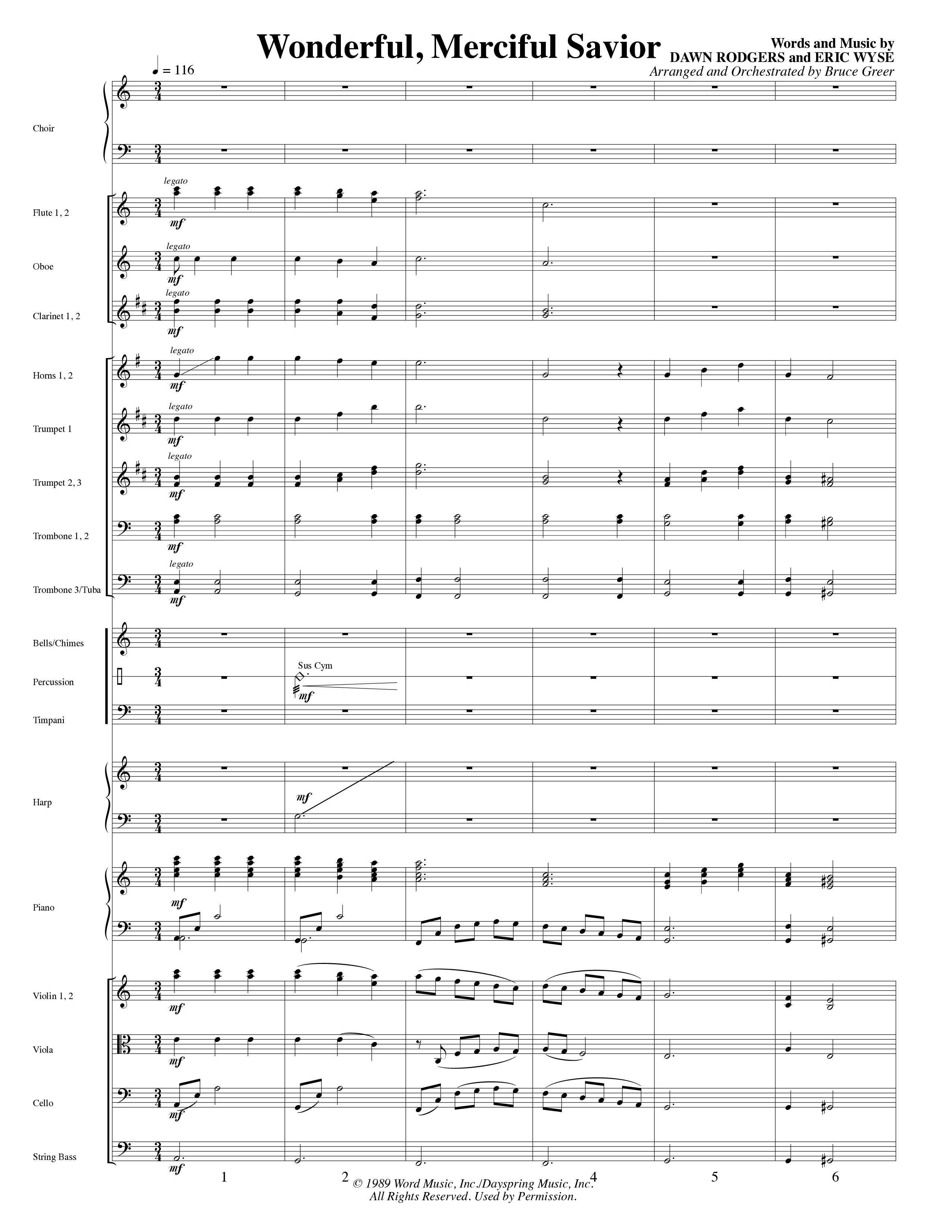 Wonderful Merciful Savior (Choral Anthem SATB) Orchestration (Word Music Choral / Arr. Mark McClure)