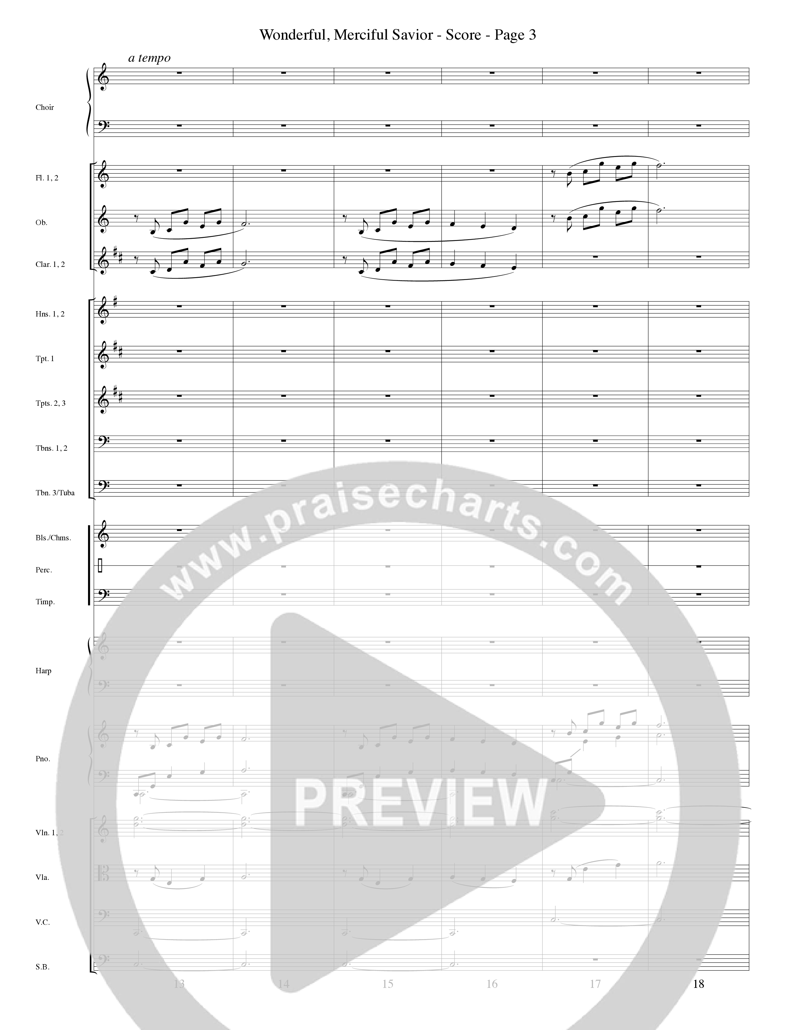 Wonderful Merciful Savior (Choral Anthem SATB) Orchestration (Word Music Choral / Arr. Mark McClure)