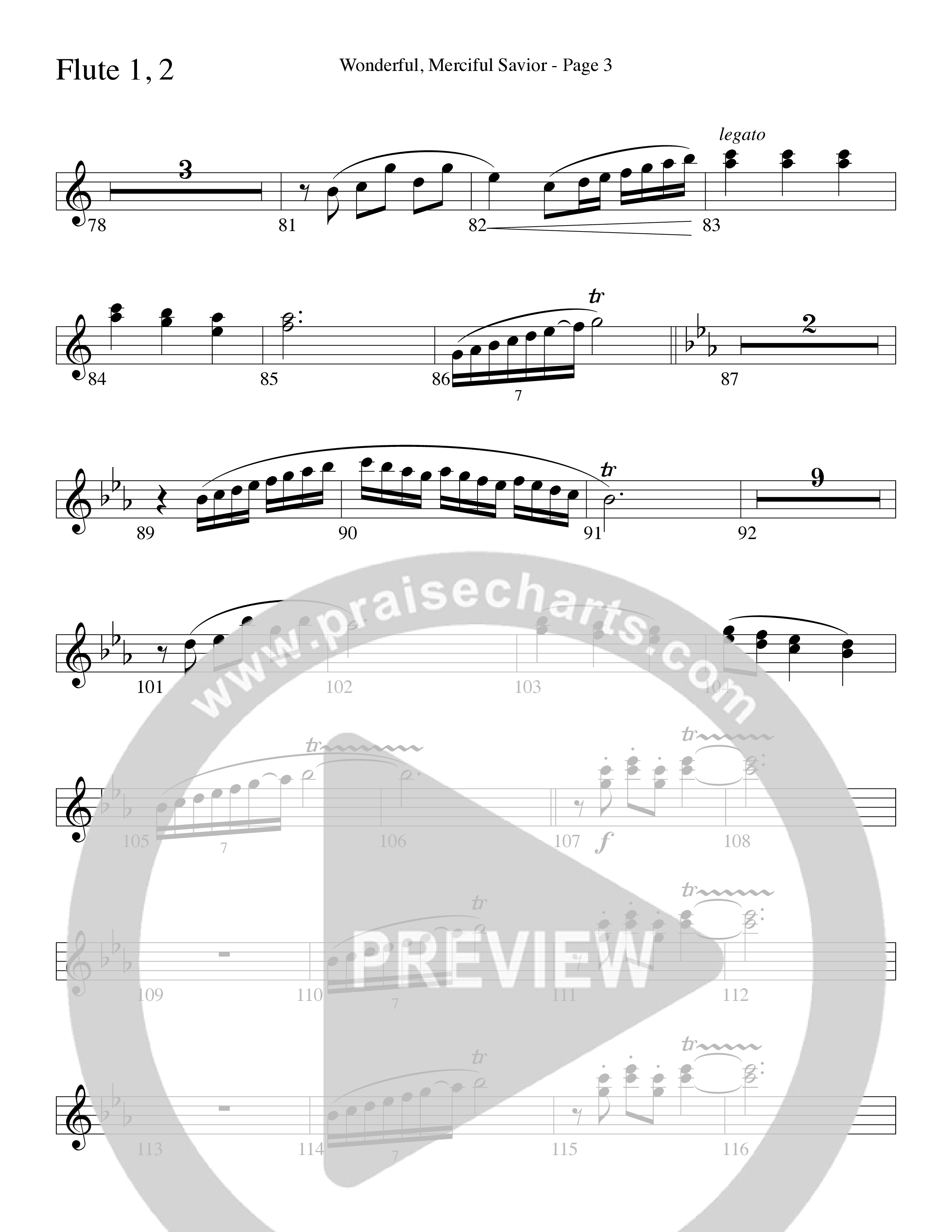 Wonderful Merciful Savior (Choral Anthem SATB) Flute 1/2 (Word Music Choral / Arr. Mark McClure)