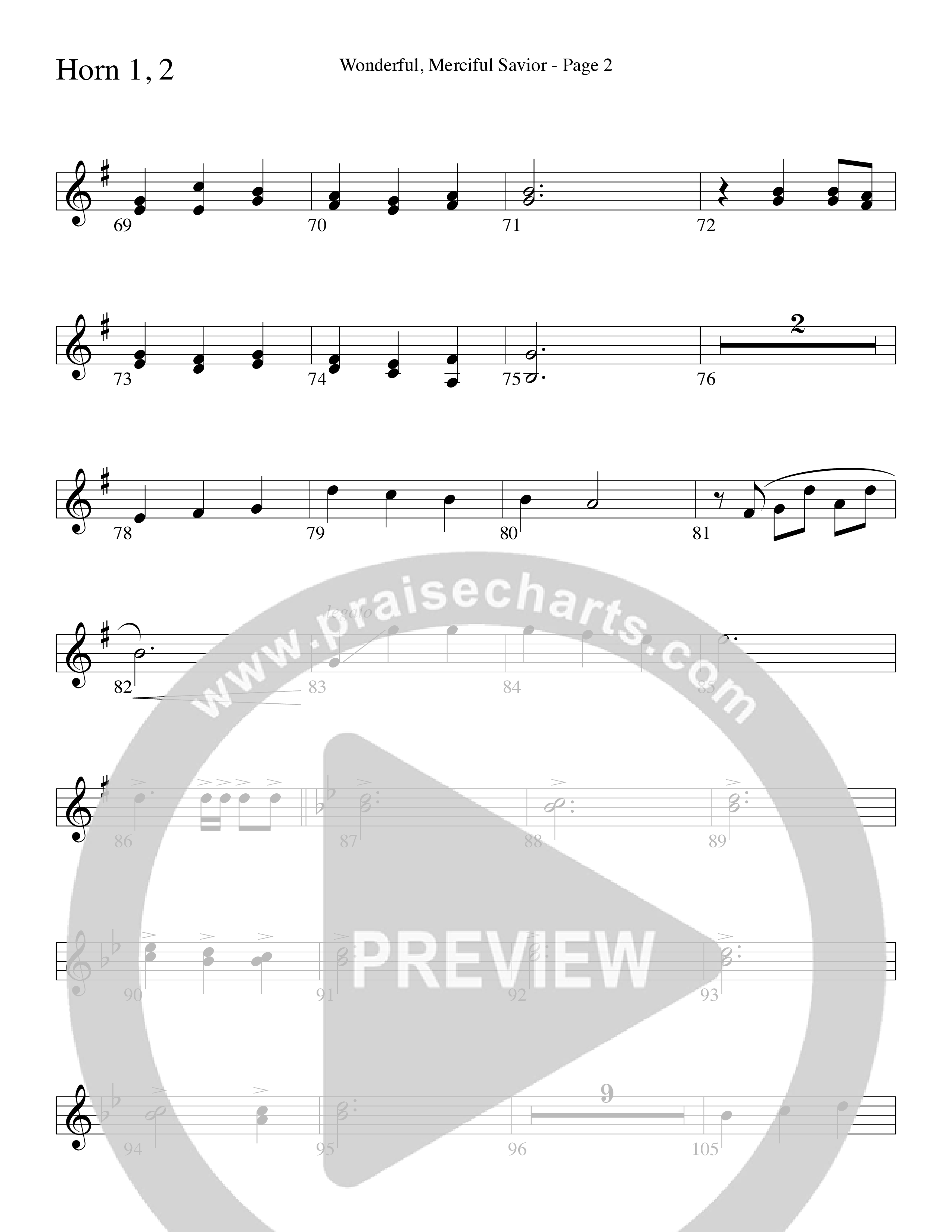 Wonderful Merciful Savior (Choral Anthem SATB) French Horn 1/2 (Word Music Choral / Arr. Mark McClure)