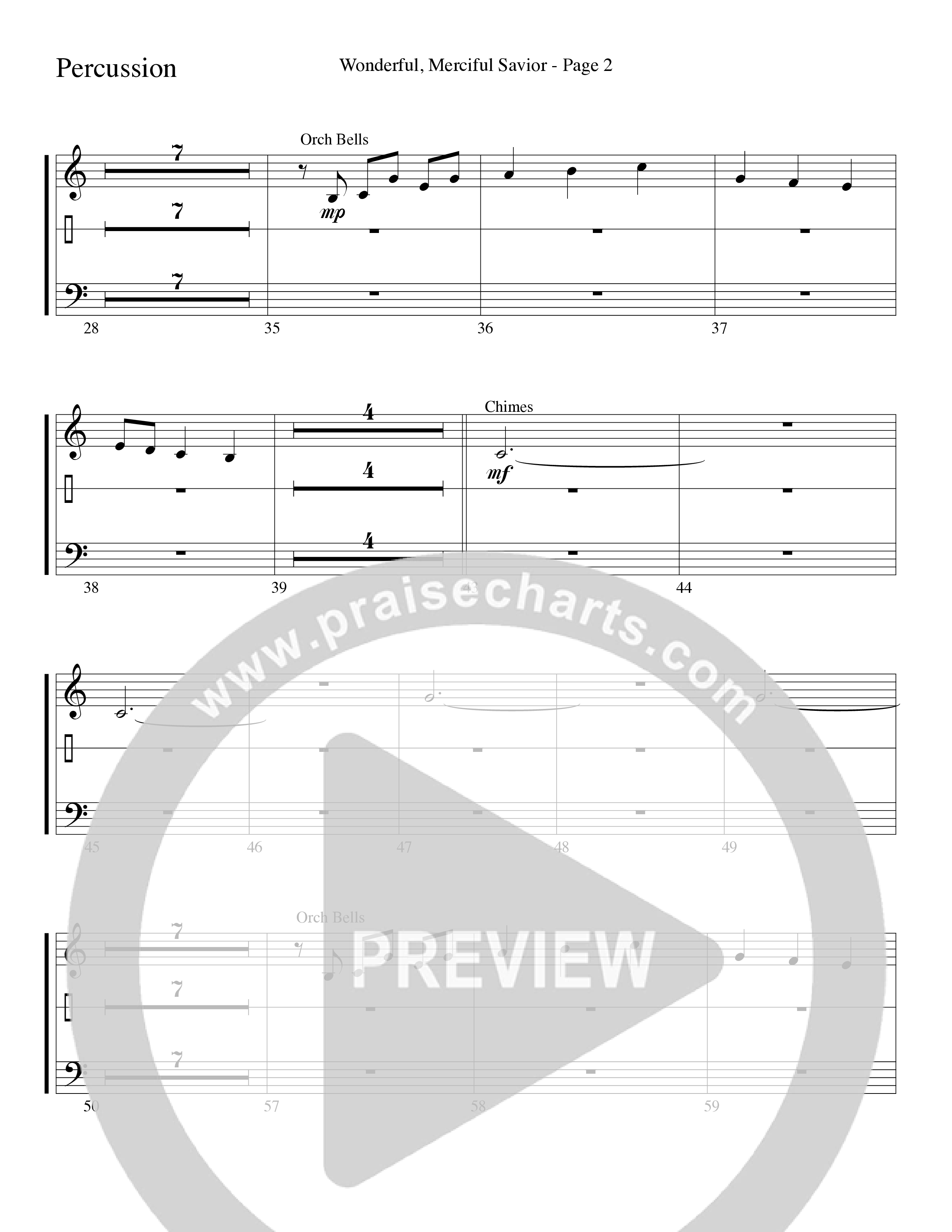 Wonderful Merciful Savior (Choral Anthem SATB) Percussion (Word Music Choral / Arr. Mark McClure)