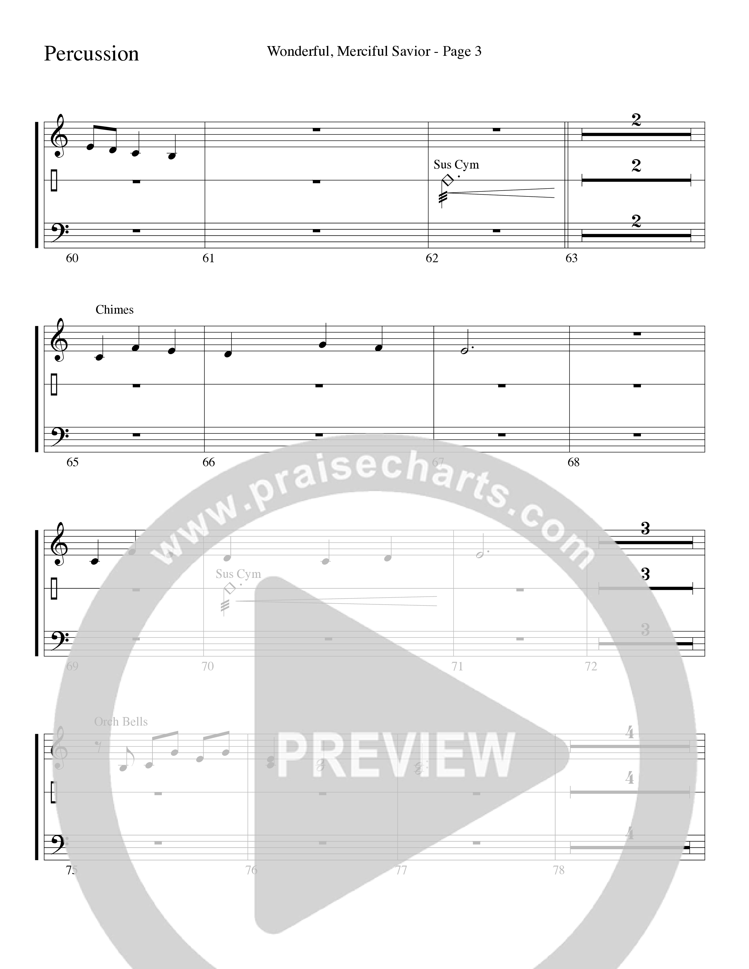 Wonderful Merciful Savior (Choral Anthem SATB) Percussion (Word Music Choral / Arr. Mark McClure)