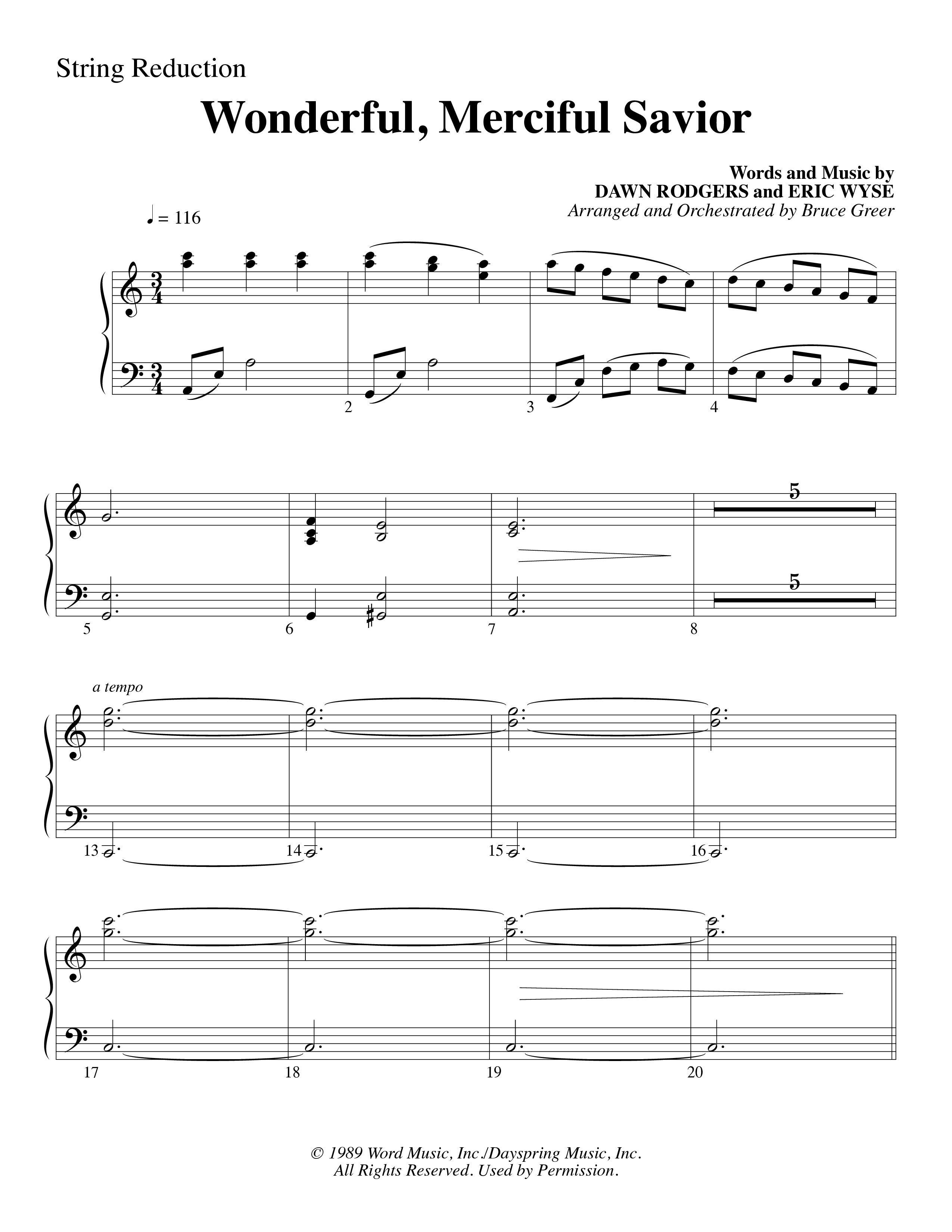 Wonderful Merciful Savior (Choral Anthem SATB) String Reduction (Word Music Choral / Arr. Mark McClure)