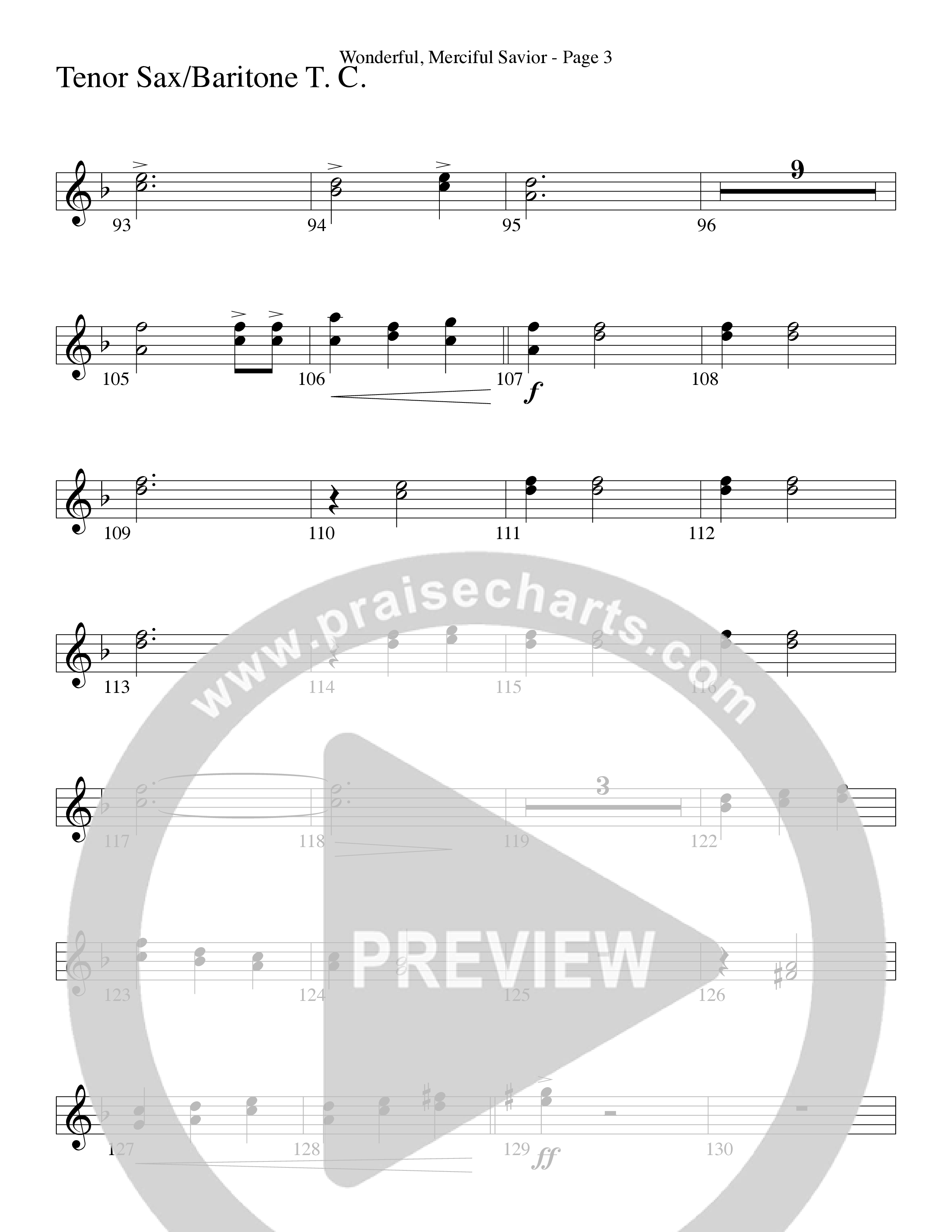 Wonderful Merciful Savior (Choral Anthem SATB) Tenor Sax/Baritone T.C. (Word Music Choral / Arr. Mark McClure)