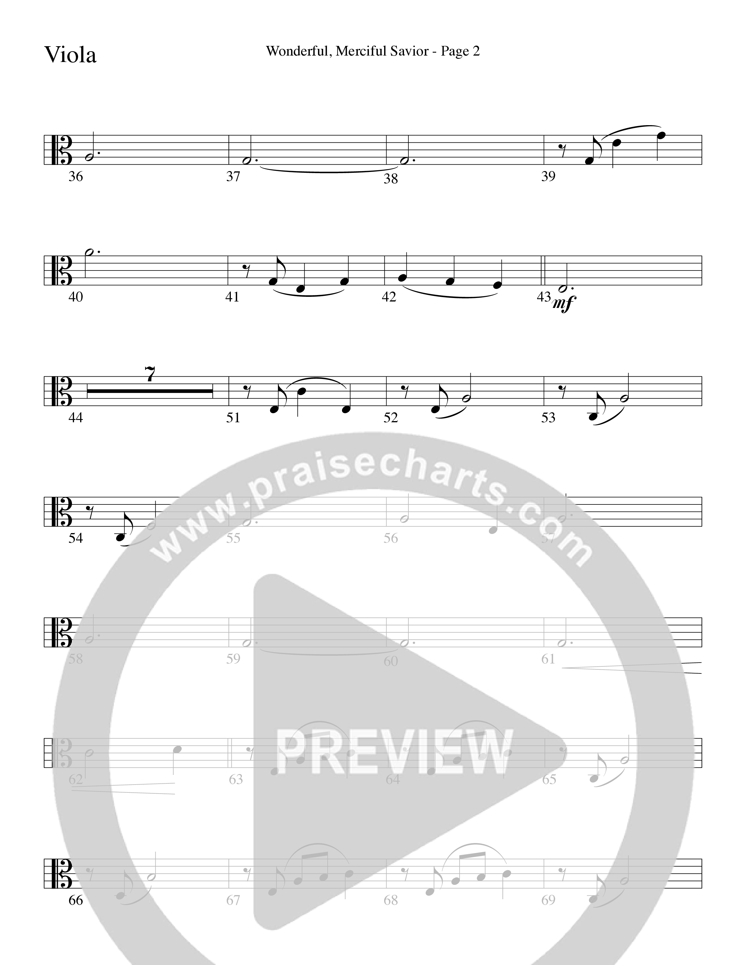 Wonderful Merciful Savior (Choral Anthem SATB) Viola (Word Music Choral / Arr. Mark McClure)
