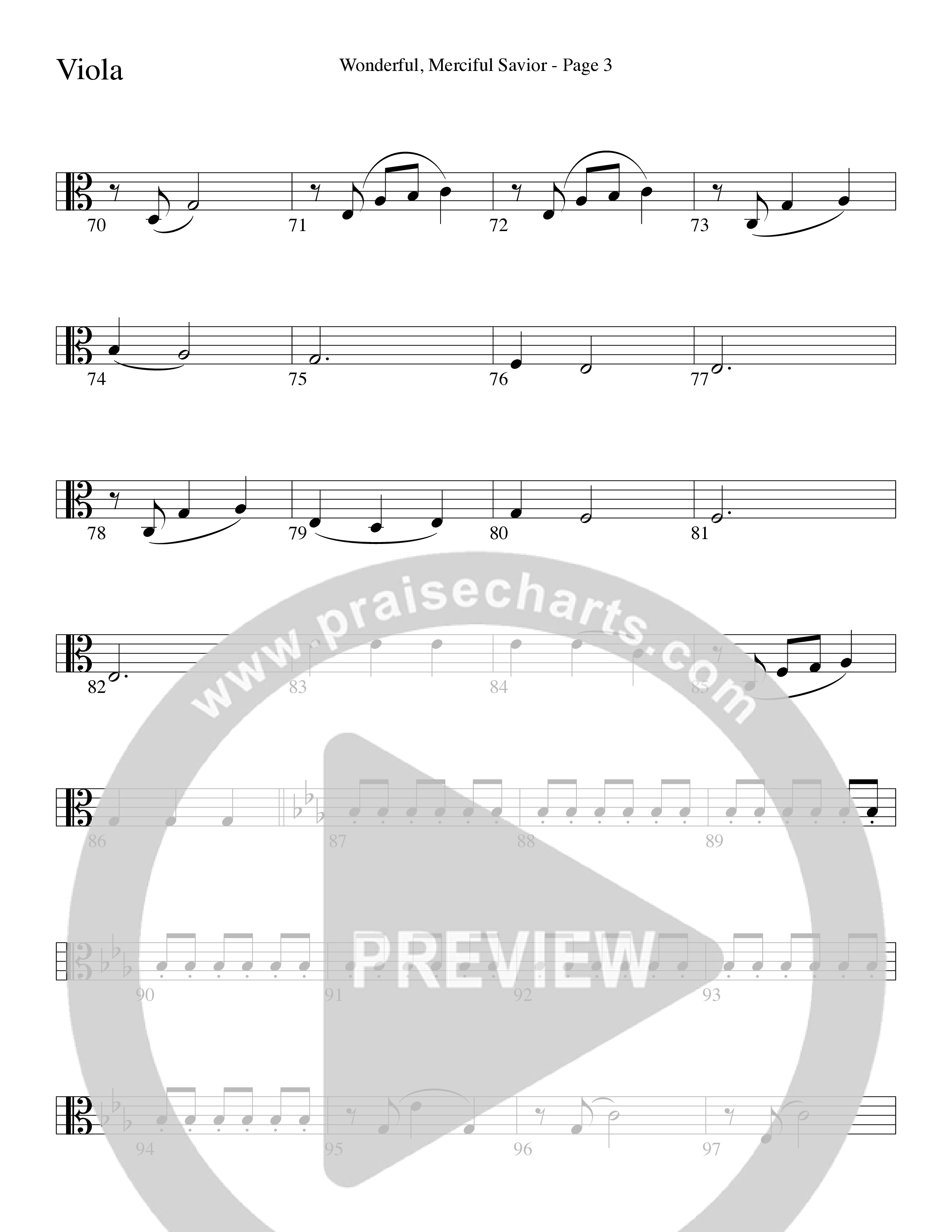 Wonderful Merciful Savior (Choral Anthem SATB) Viola (Word Music Choral / Arr. Mark McClure)
