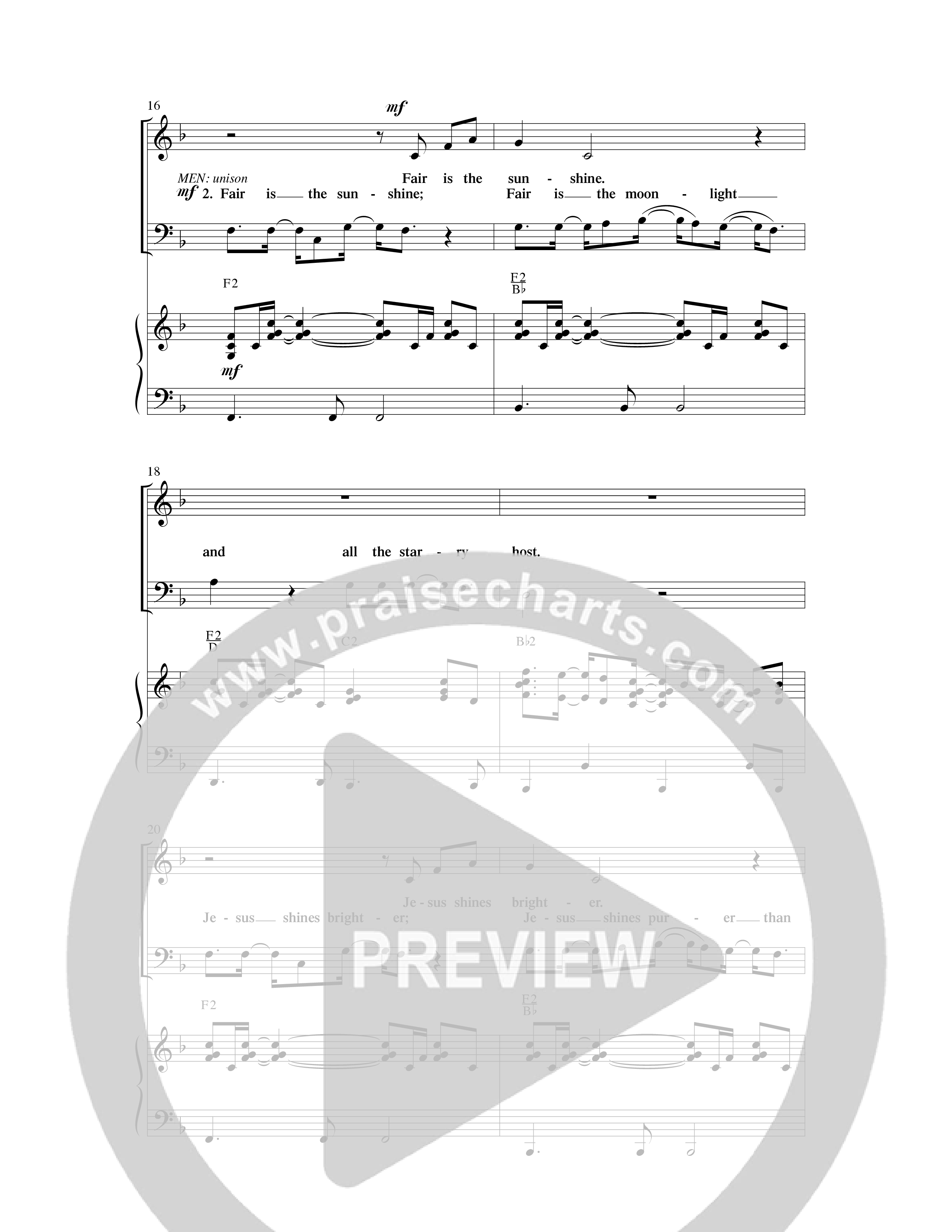 Fairest Lord Jesus (Choral Anthem SATB) Anthem (SATB/Piano) (Word Music Choral / Arr. Dave Williamson)