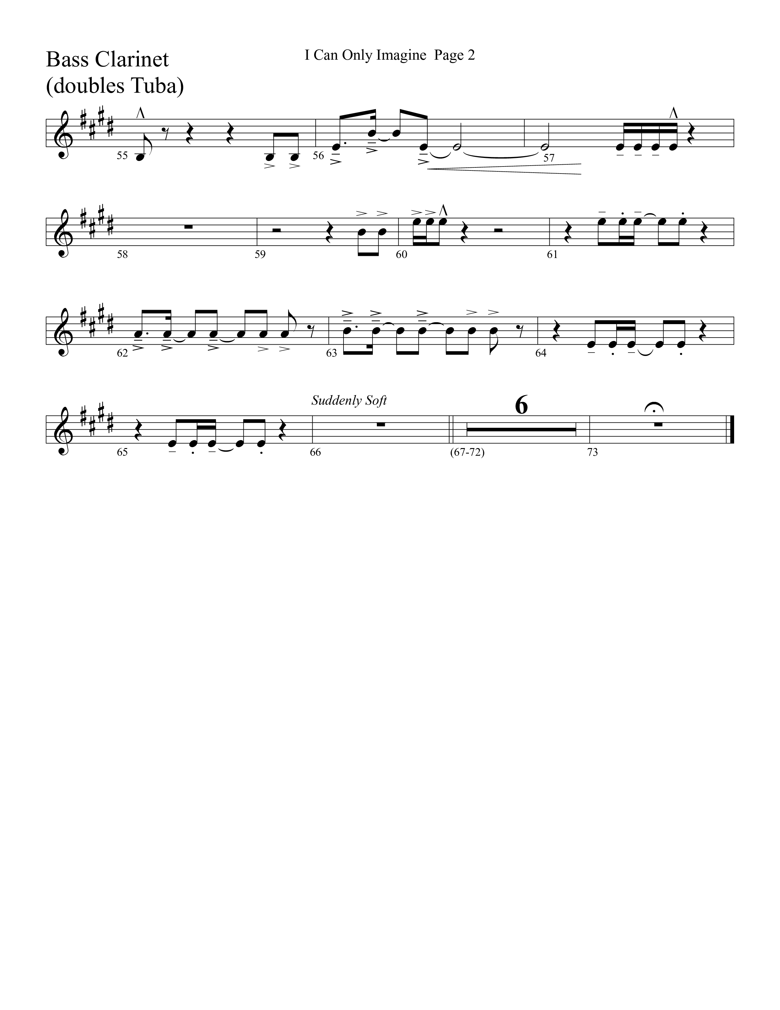 I Can Only Imagine (Choral Anthem SATB) Bass Clarinet (Word Music Choral / Arr. David Clydesdale)