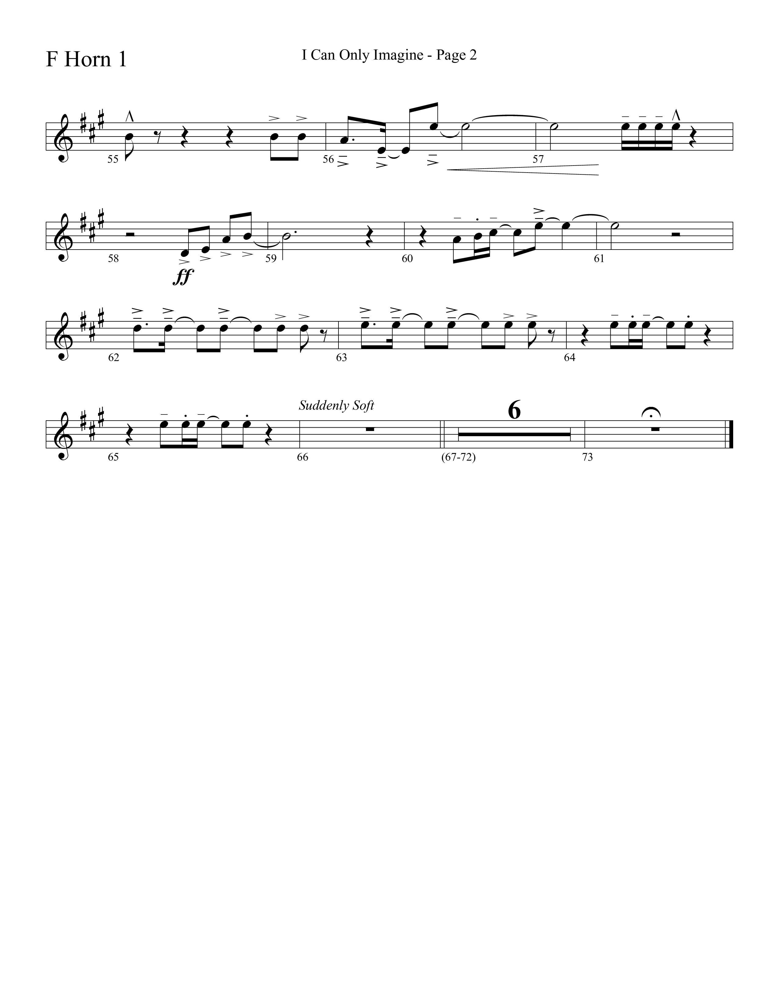 I Can Only Imagine (Choral Anthem SATB) French Horn (Word Music Choral / Arr. David Clydesdale)