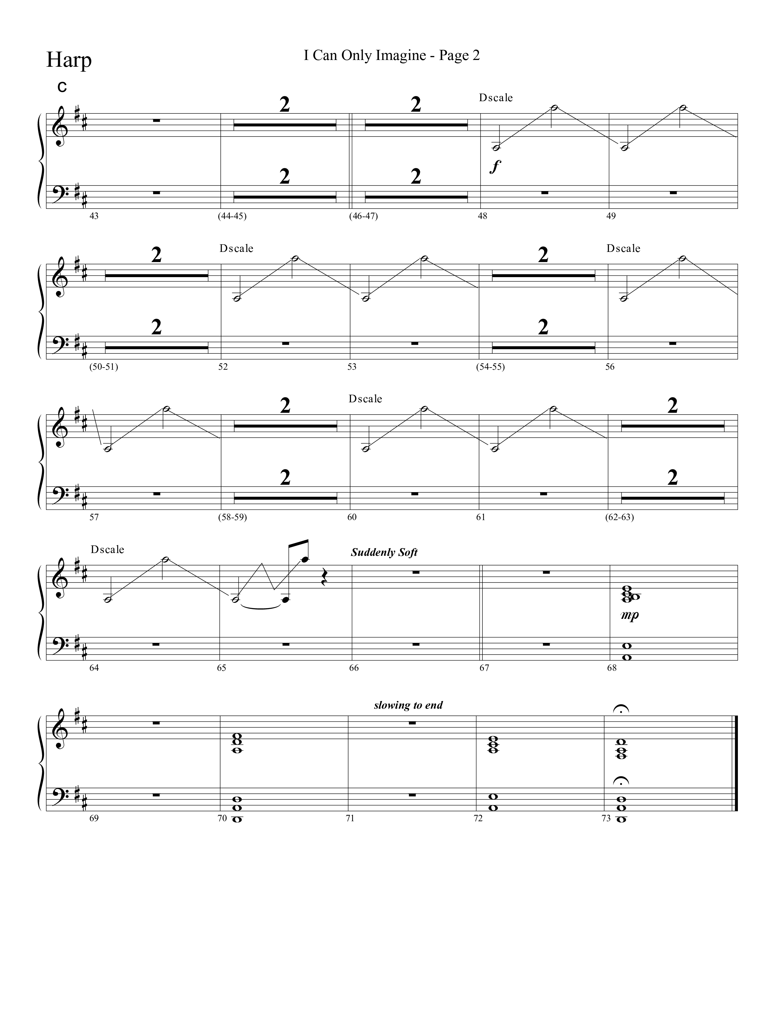 I Can Only Imagine (Choral Anthem SATB) Harp (Word Music Choral / Arr. David Clydesdale)