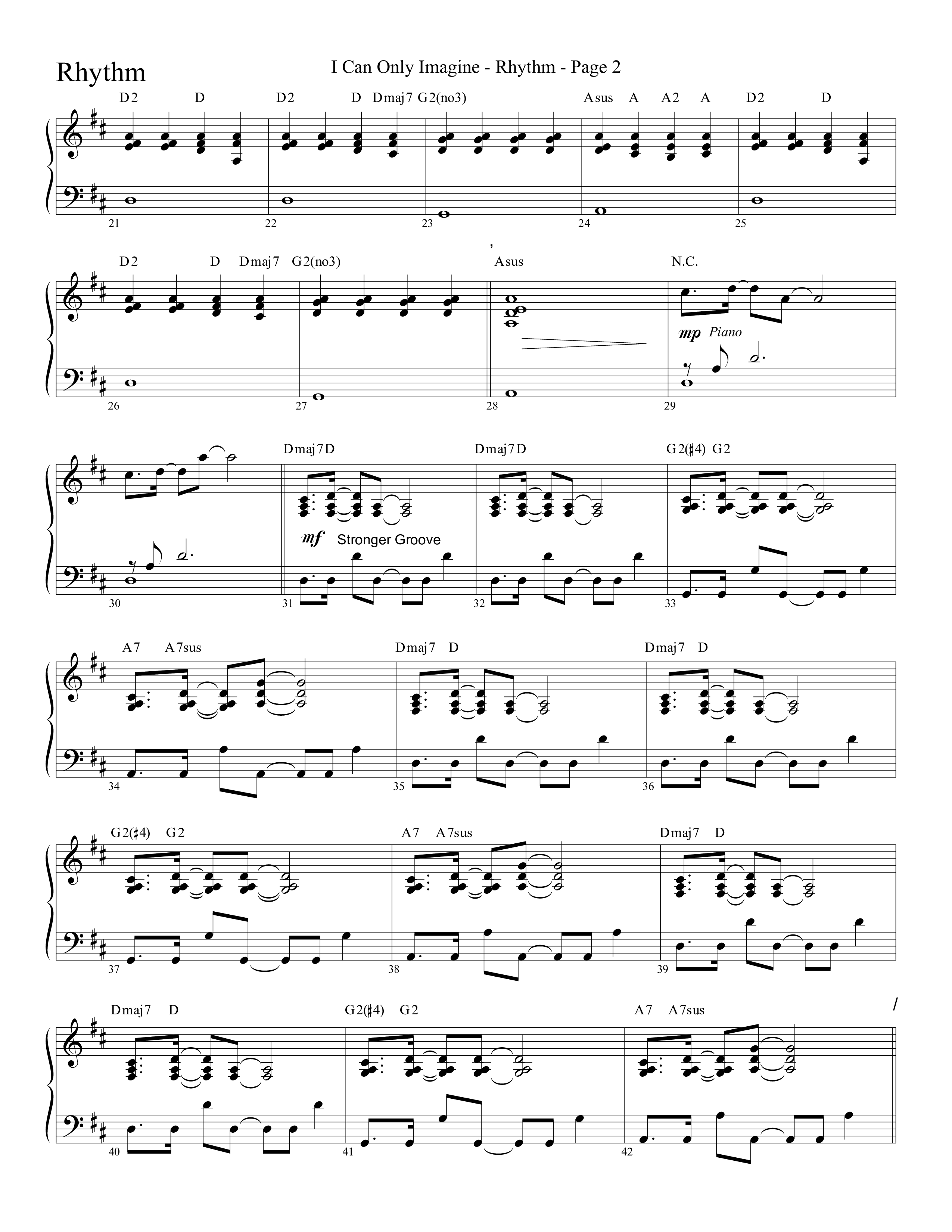 I Can Only Imagine (Choral Anthem SATB) Rhythm Chart (Word Music Choral / Arr. David Clydesdale)