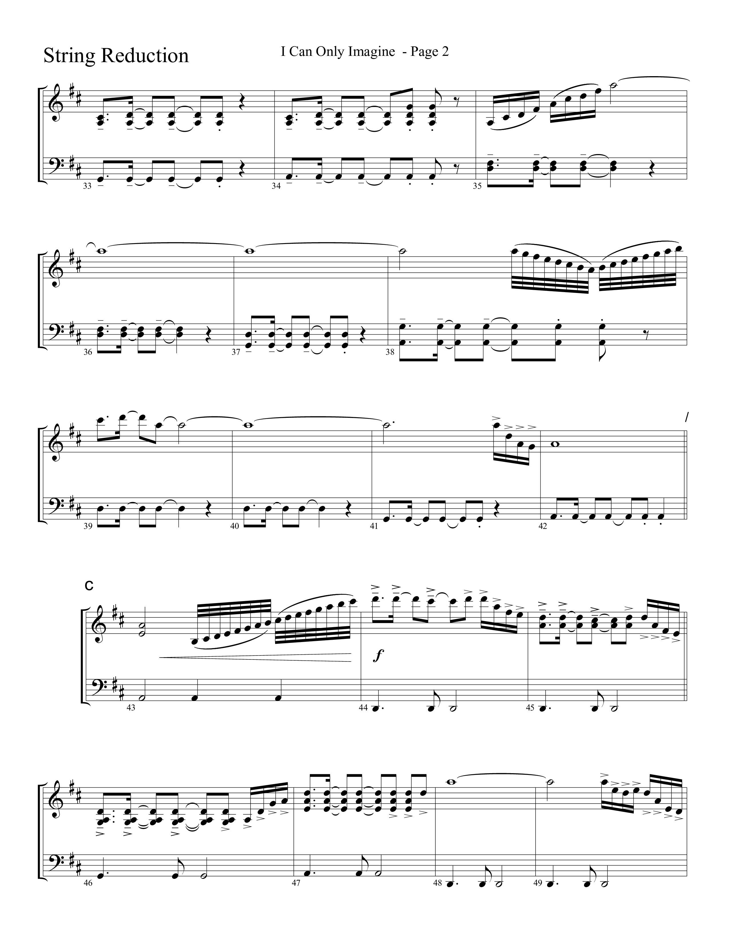 I Can Only Imagine (Choral Anthem SATB) String Reduction (Word Music Choral / Arr. David Clydesdale)