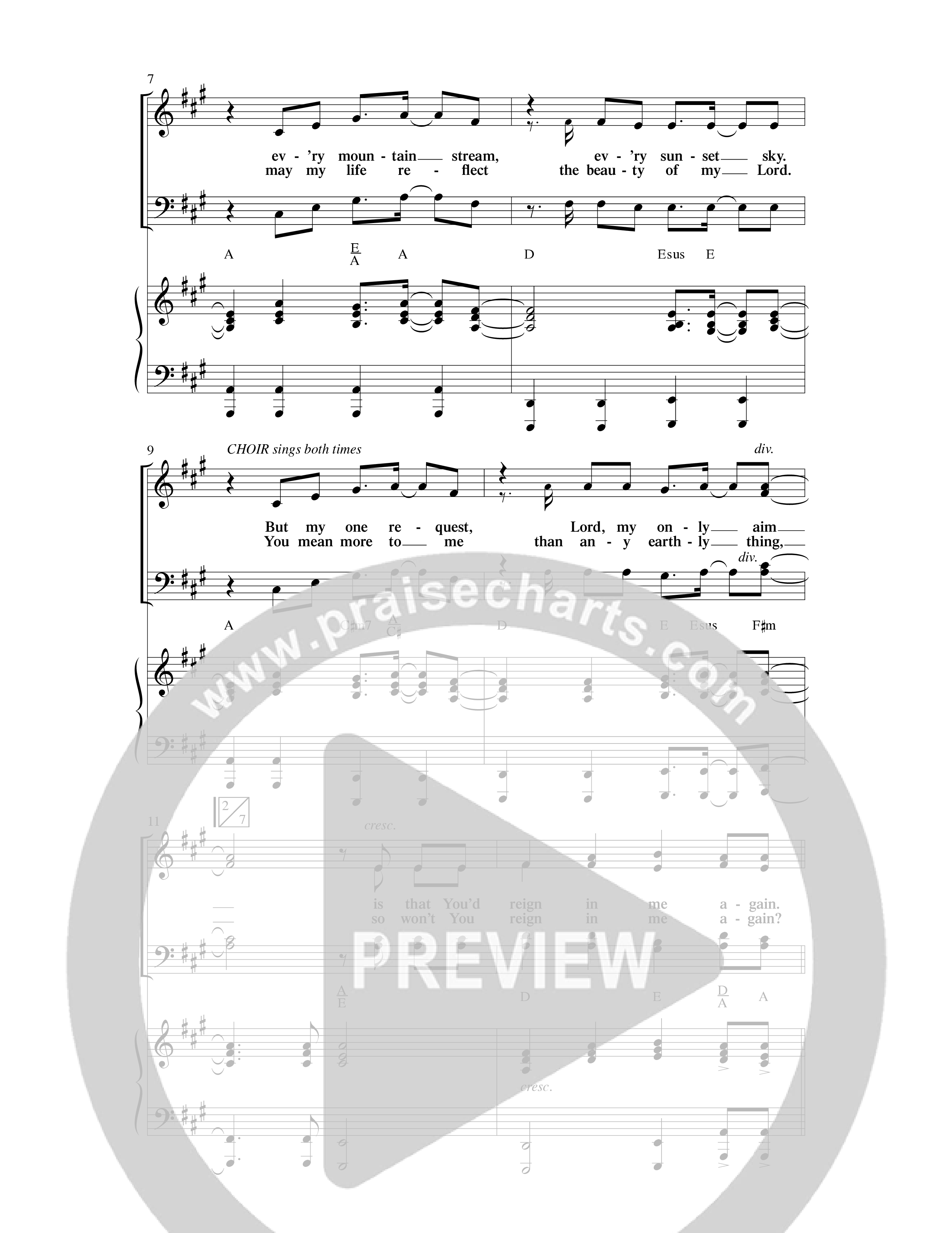 Lord Reign In Me (Choral Anthem SATB) Anthem (SATB/Piano) (Word Music Choral / Arr. David Clydesdale)