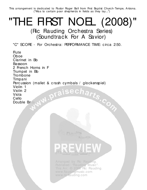 The First Noel Cover Sheet (Ric Flauding)