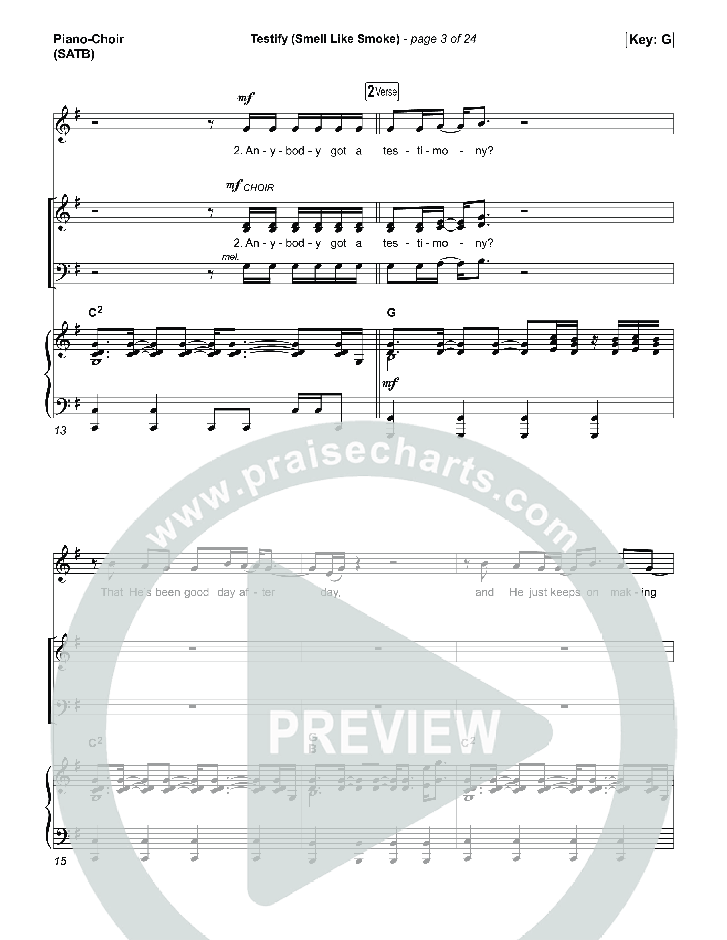 Testify (Smell Like Smoke) Piano/Vocal Pack (Red Worship)