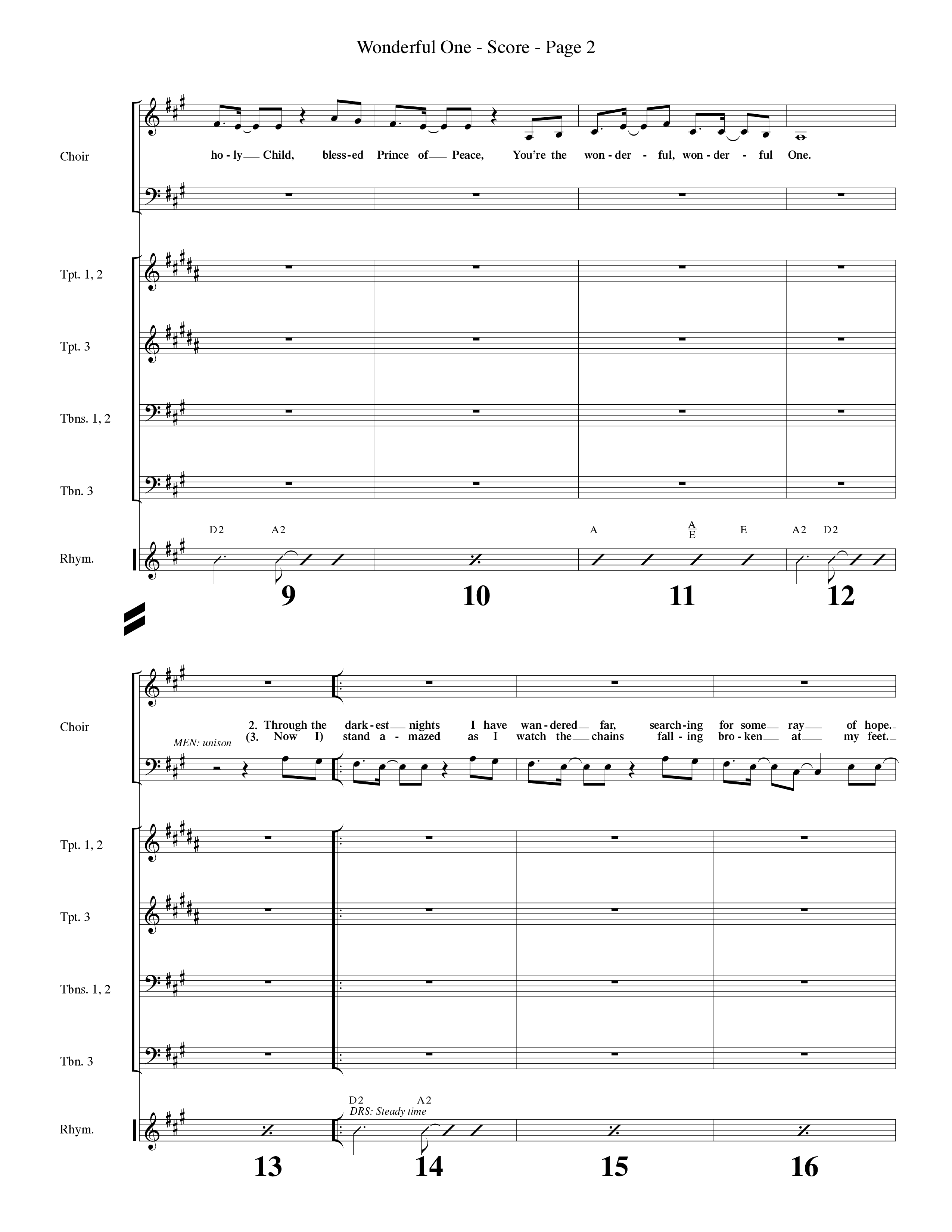 Wonderful One (Choral Anthem SATB) Orchestration (Word Music Choral / Arr. Robert Sterling)