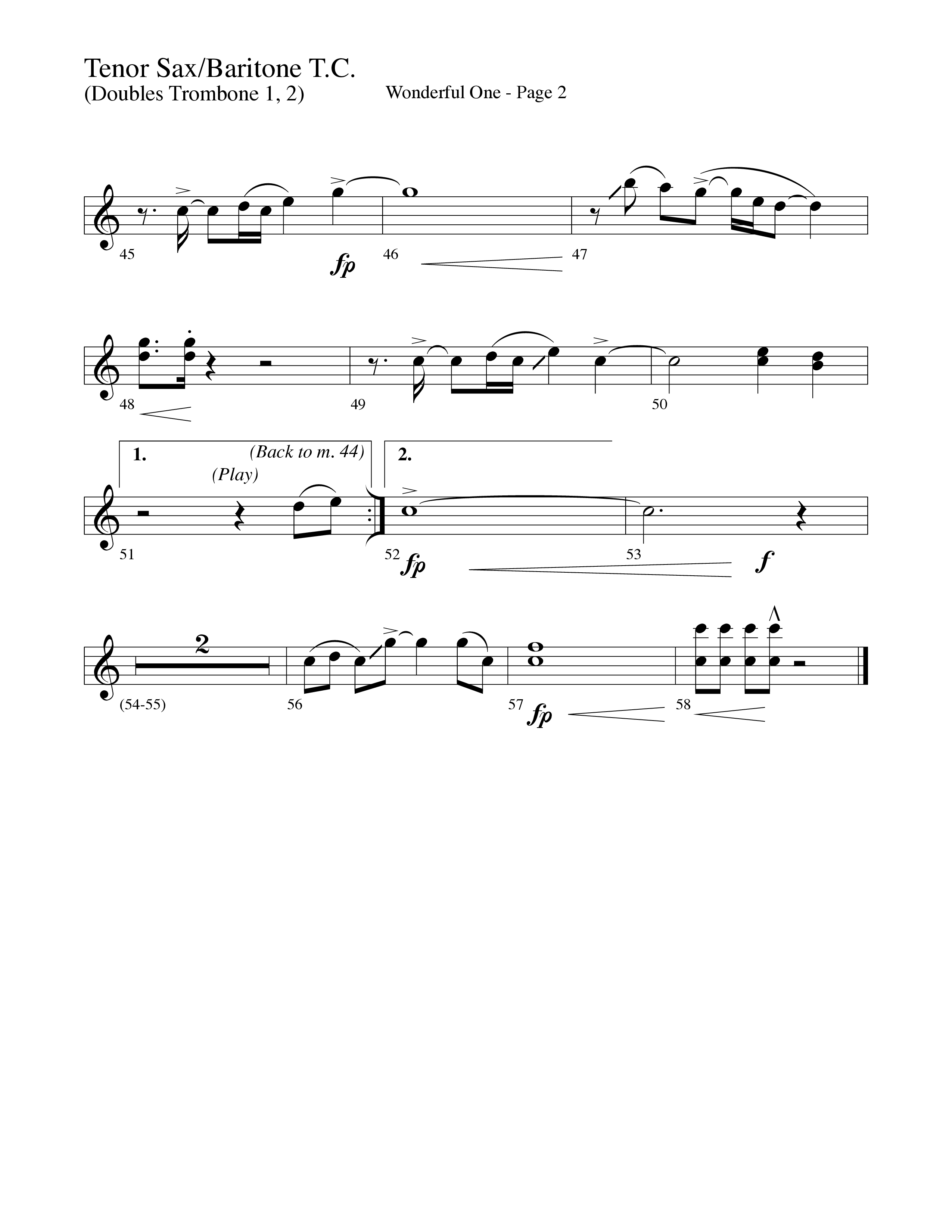 Wonderful One (Choral Anthem SATB) Tenor Sax/Baritone T.C. (Word Music Choral / Arr. Robert Sterling)