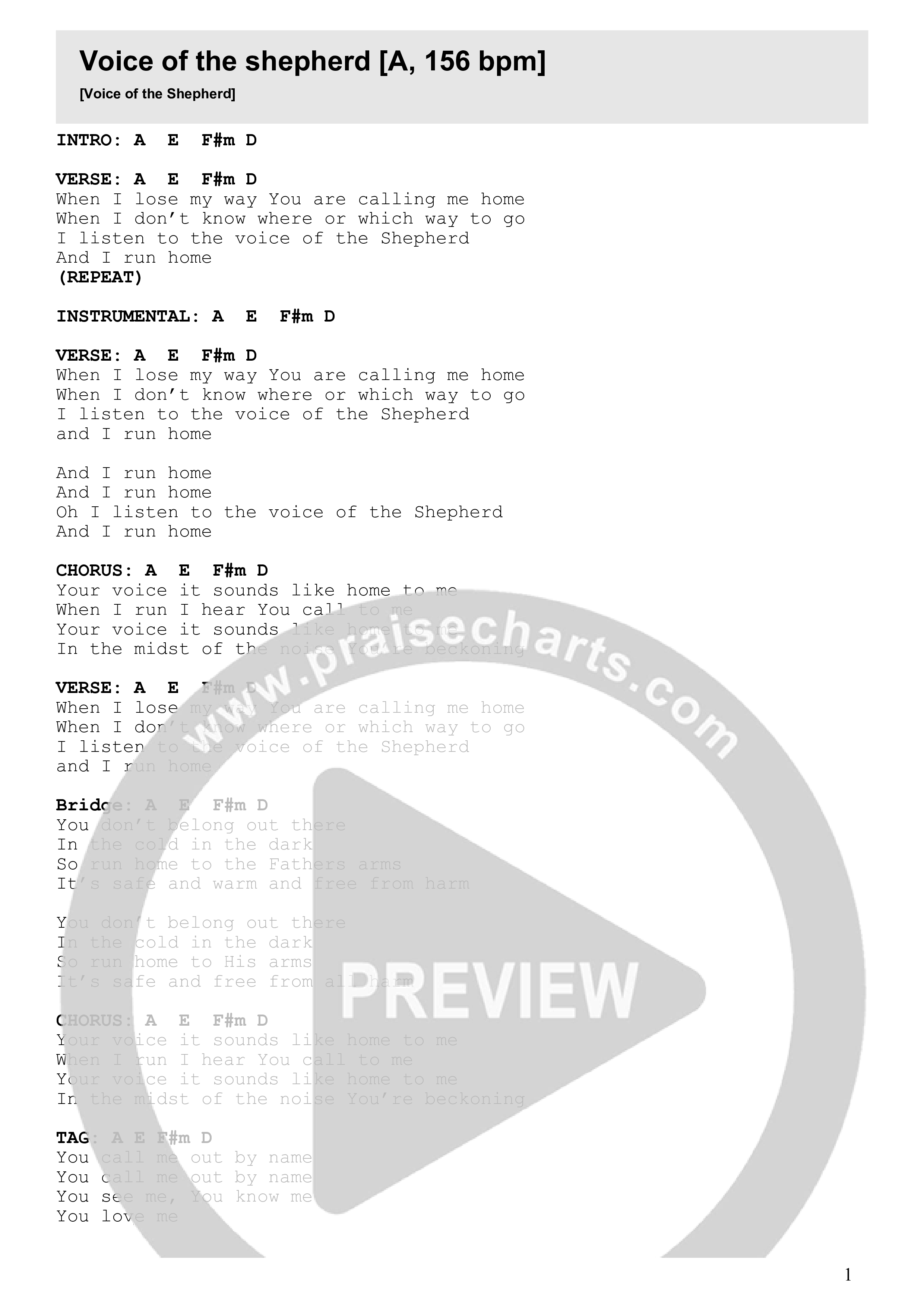 I'll Tell These Stories to My Kids Chord Chart (Kingdom Culture Worship)
