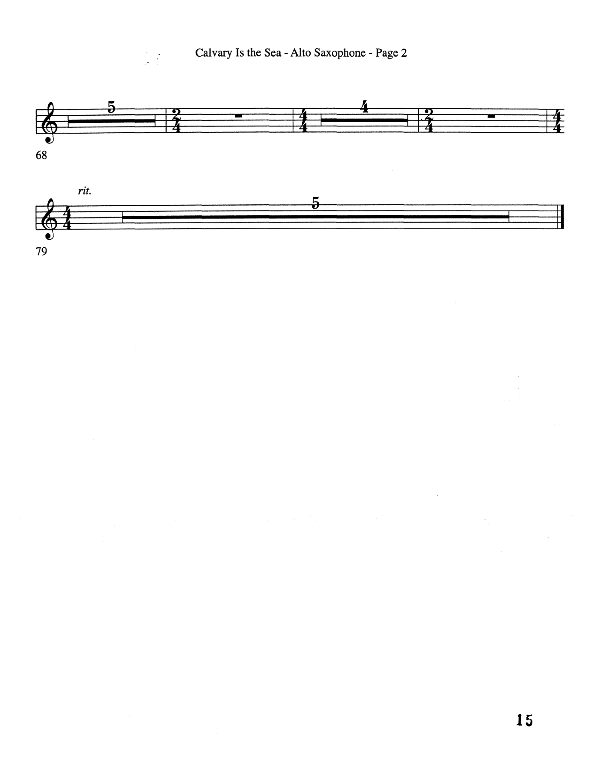 Calvary Is The Sea (Choral Anthem SATB) Bass Clarinet (Word Music Choral / Arr. Robert Sterling)