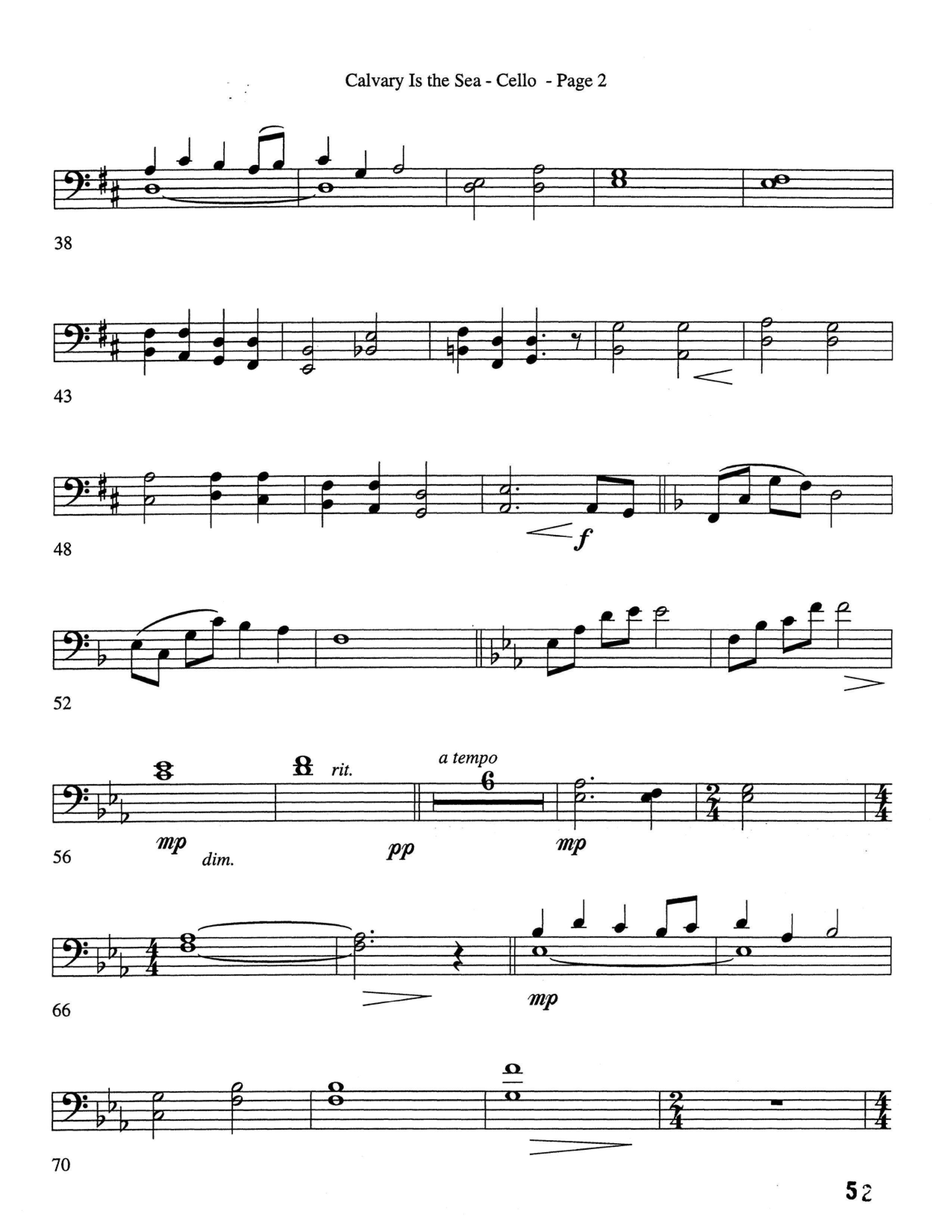 Calvary Is The Sea (Choral Anthem SATB) Cello (Word Music Choral / Arr. Robert Sterling)