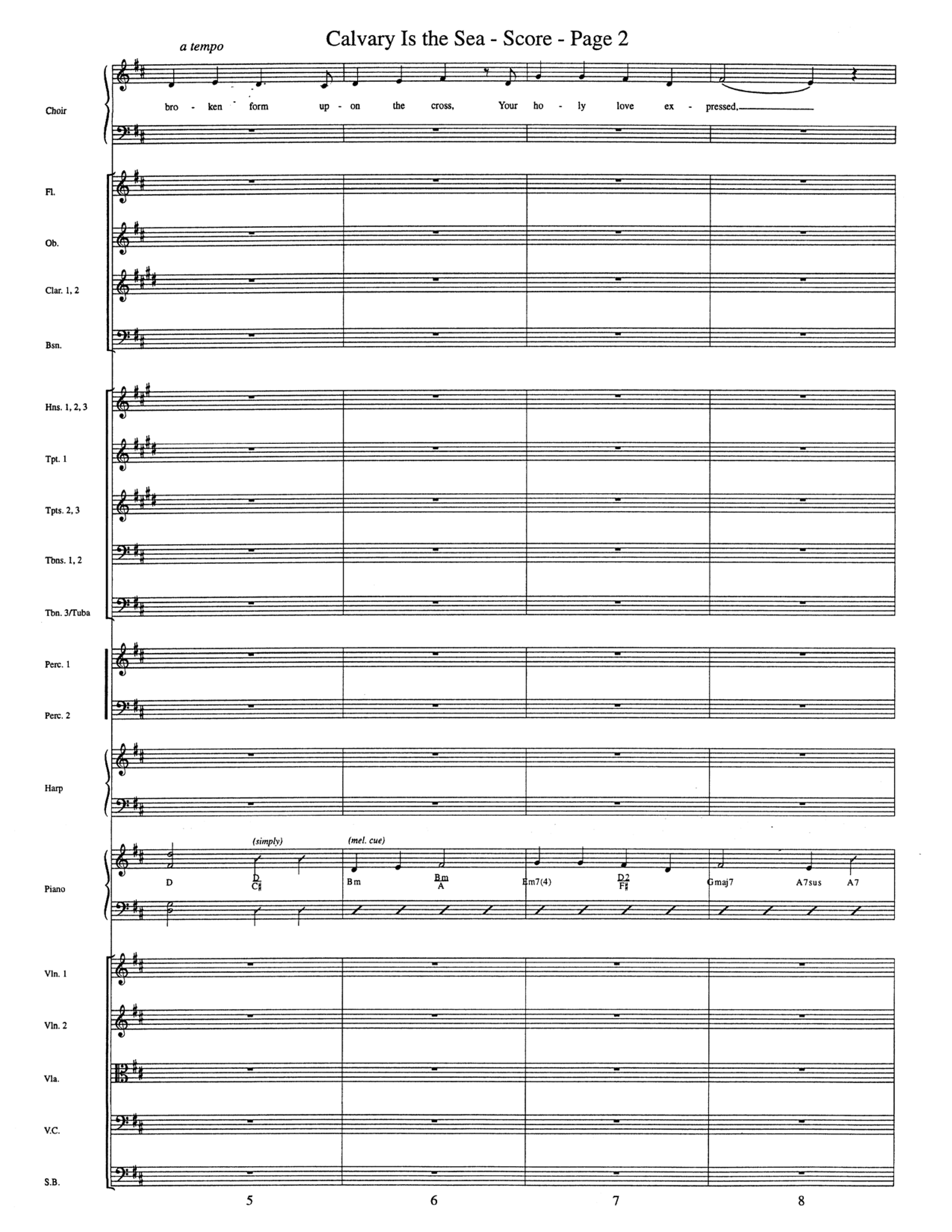 Calvary Is The Sea (Choral Anthem SATB) Orchestration (Word Music Choral / Arr. Robert Sterling)