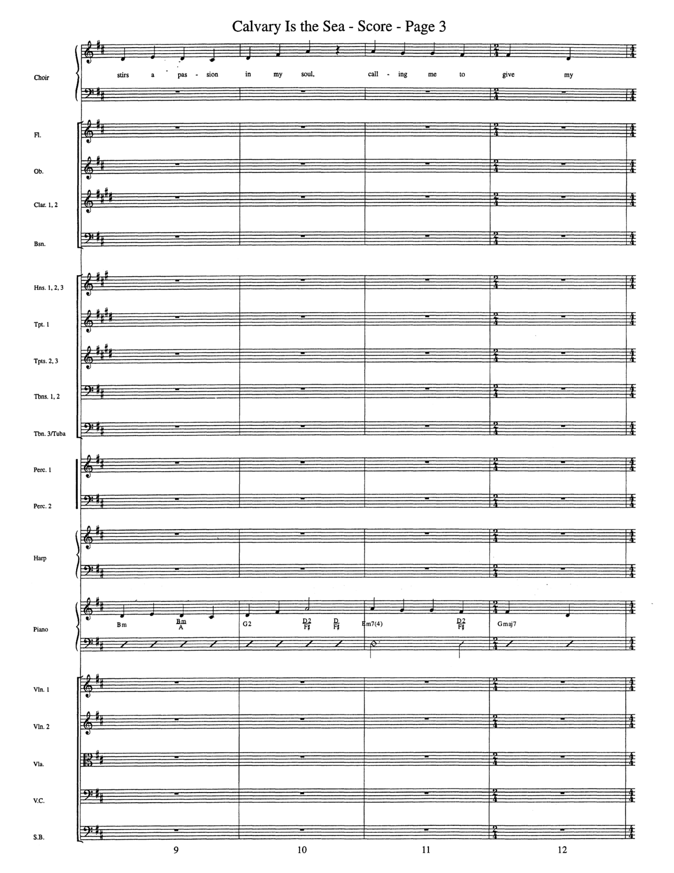 Calvary Is The Sea (Choral Anthem SATB) Orchestration (Word Music Choral / Arr. Robert Sterling)