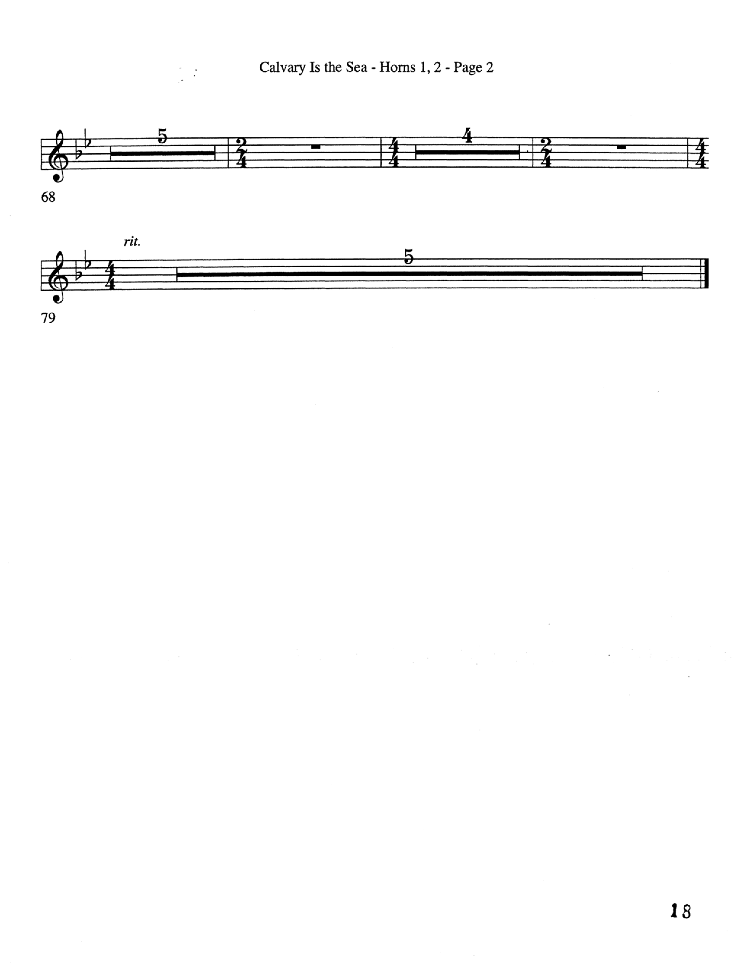 Calvary Is The Sea (Choral Anthem SATB) French Horn 1/2 (Word Music Choral / Arr. Robert Sterling)