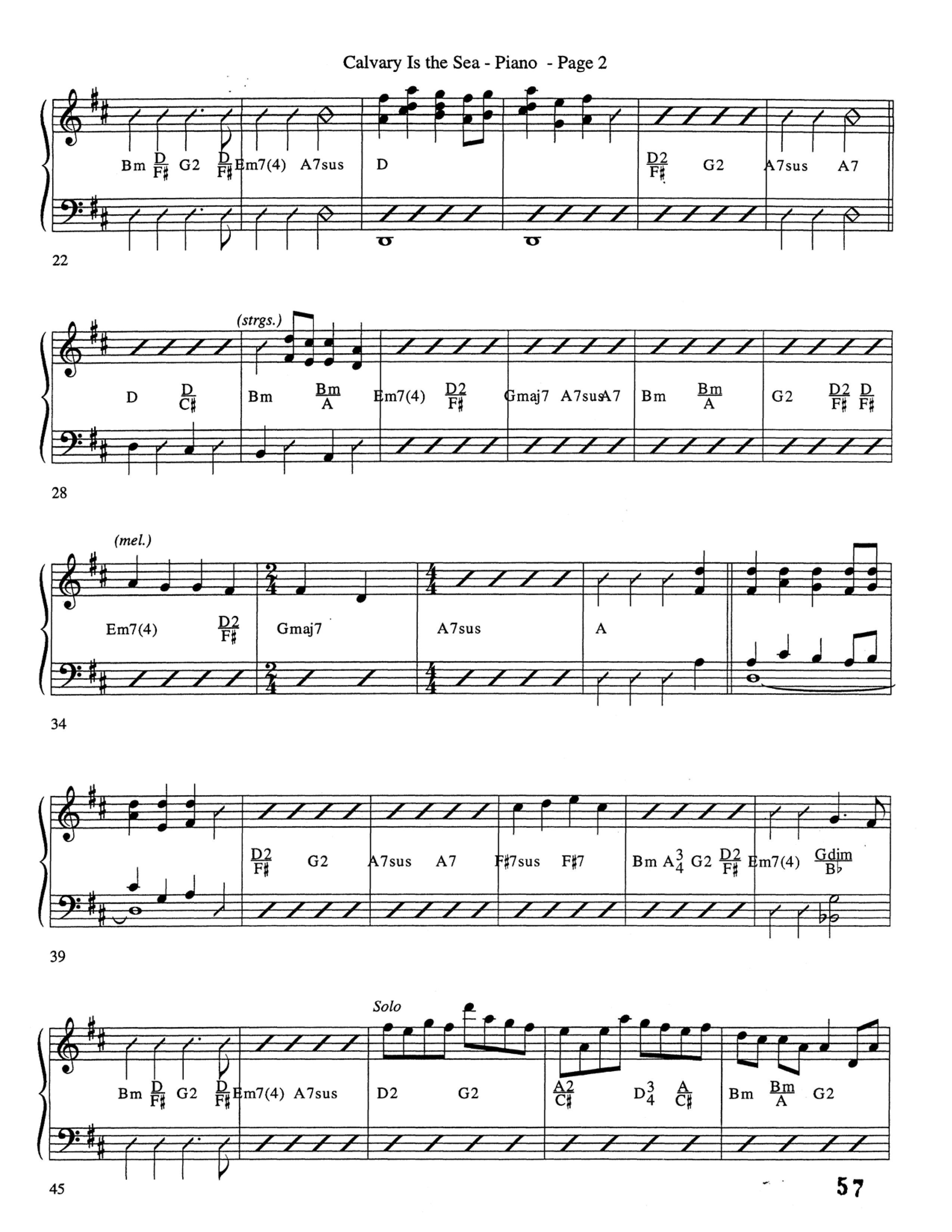 Calvary Is The Sea (Choral Anthem SATB) Piano Sheet (Word Music Choral / Arr. Robert Sterling)