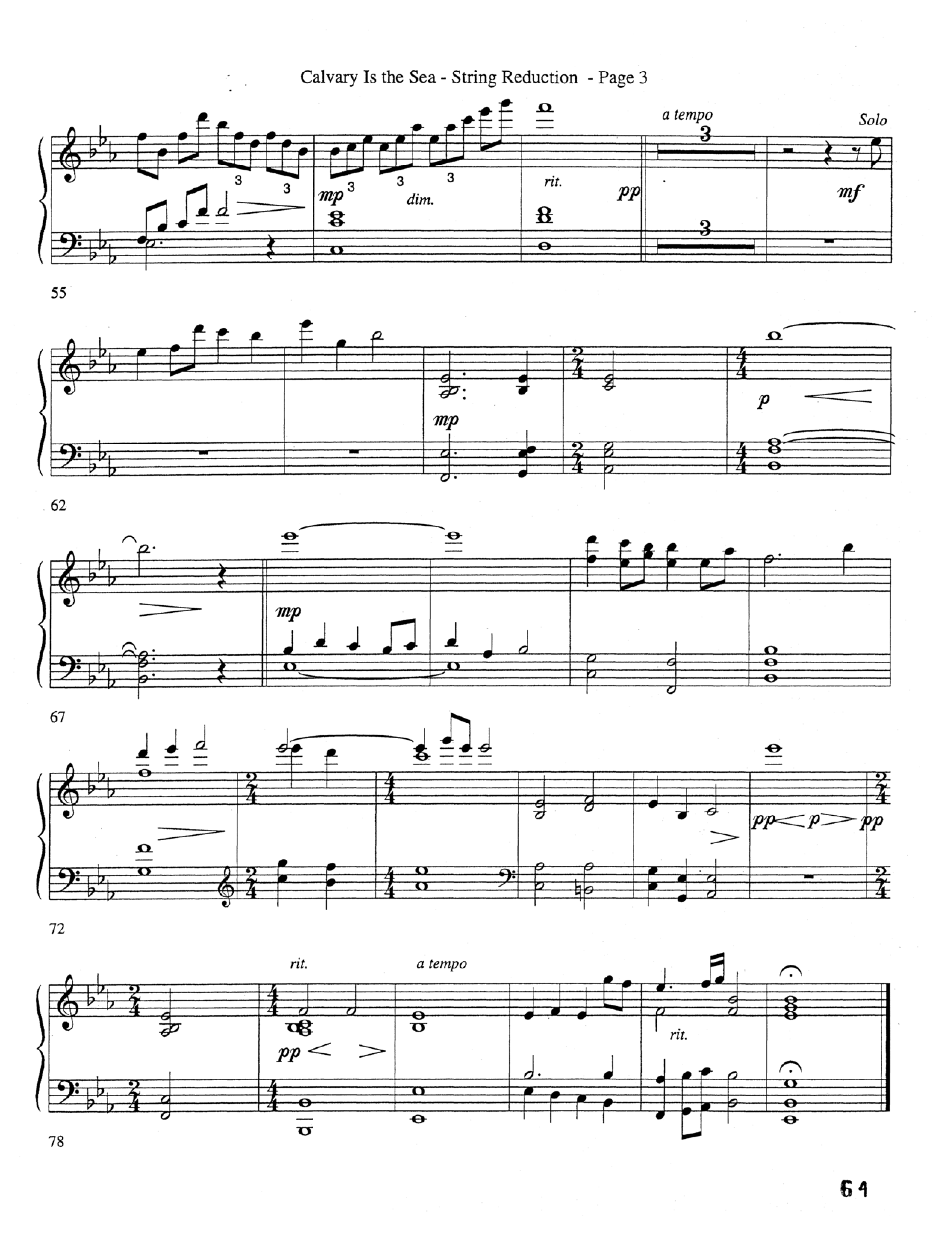 Calvary Is The Sea (Choral Anthem SATB) String Reduction (Word Music Choral / Arr. Robert Sterling)