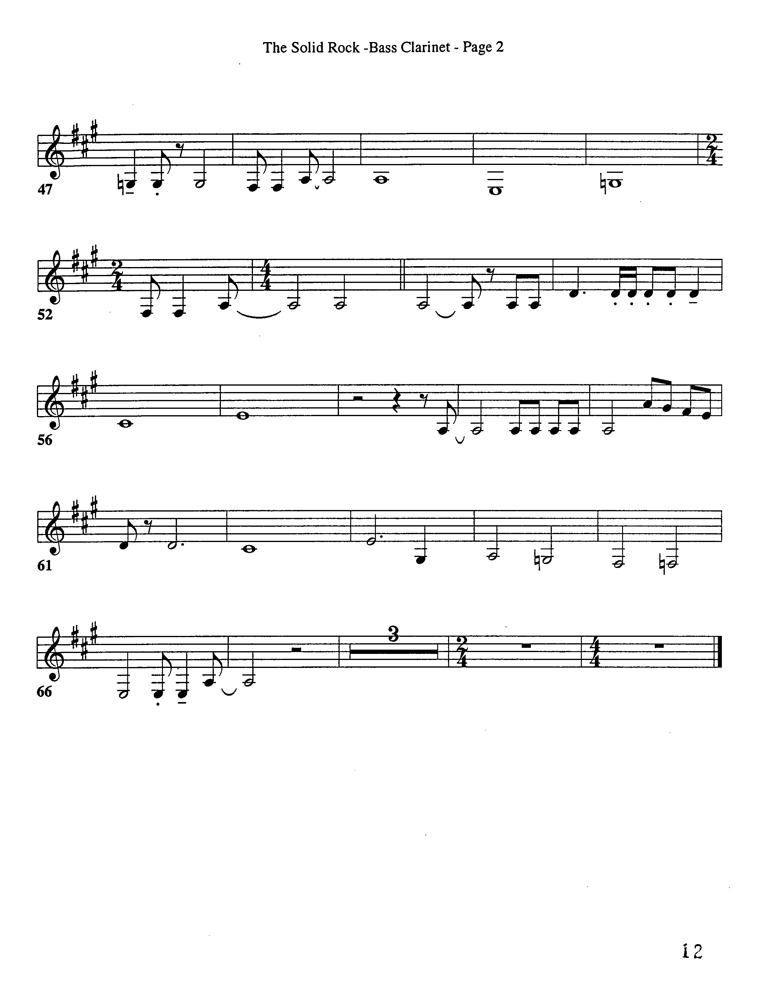 The Solid Rock (Choral Anthem SATB) Bass Clarinet (Word Music Choral / Arr. Dave Williamson)