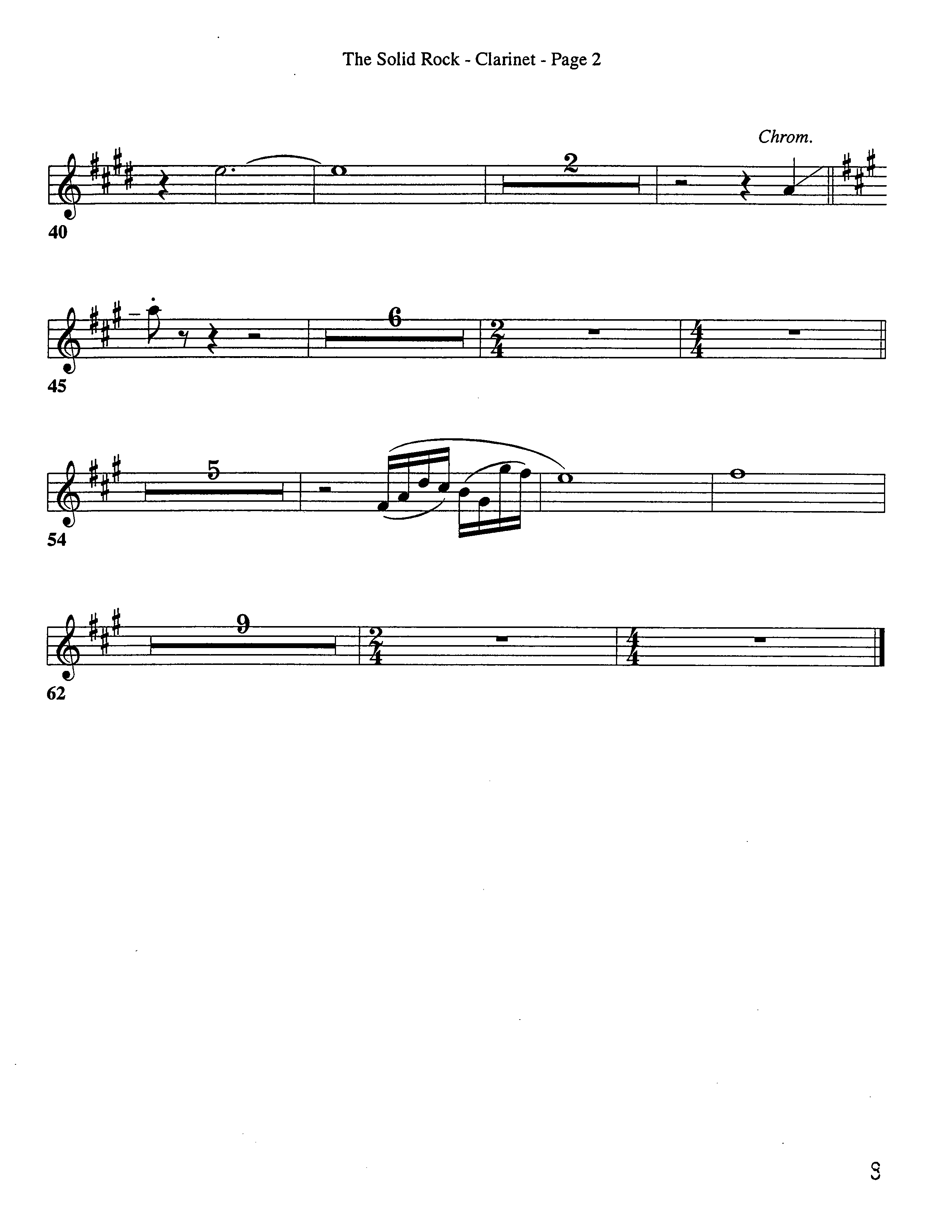 The Solid Rock (Choral Anthem SATB) Clarinet (Word Music Choral / Arr. Dave Williamson)