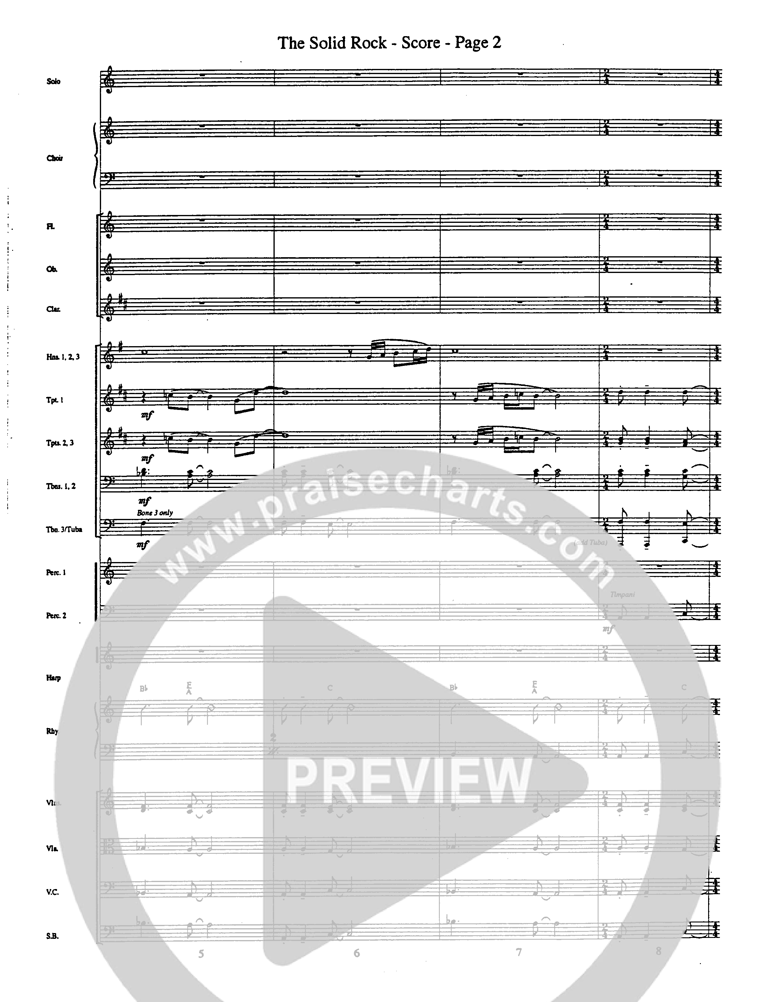 The Solid Rock (Choral Anthem SATB) Orchestration (Word Music Choral / Arr. Dave Williamson)
