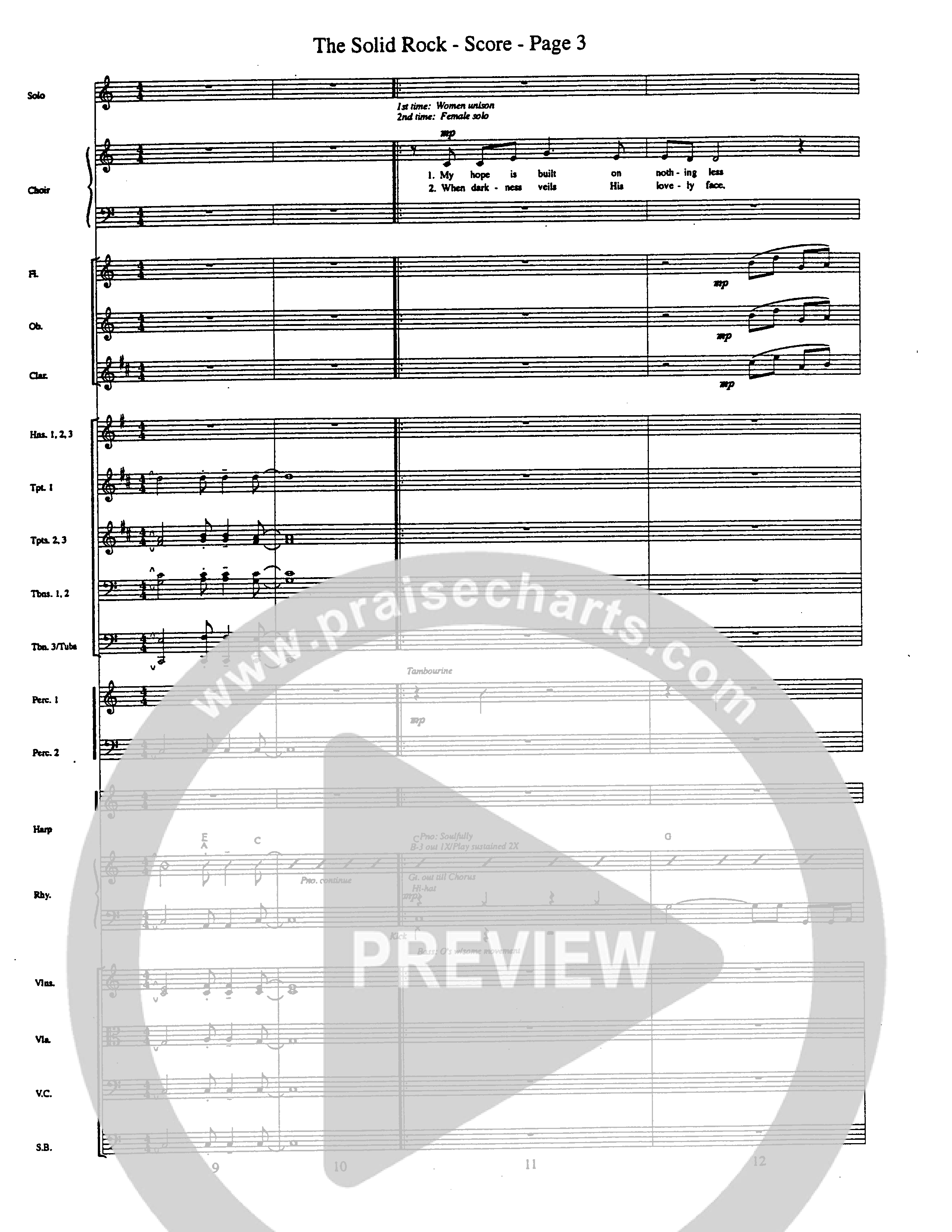 The Solid Rock (Choral Anthem SATB) Orchestration (Word Music Choral / Arr. Dave Williamson)