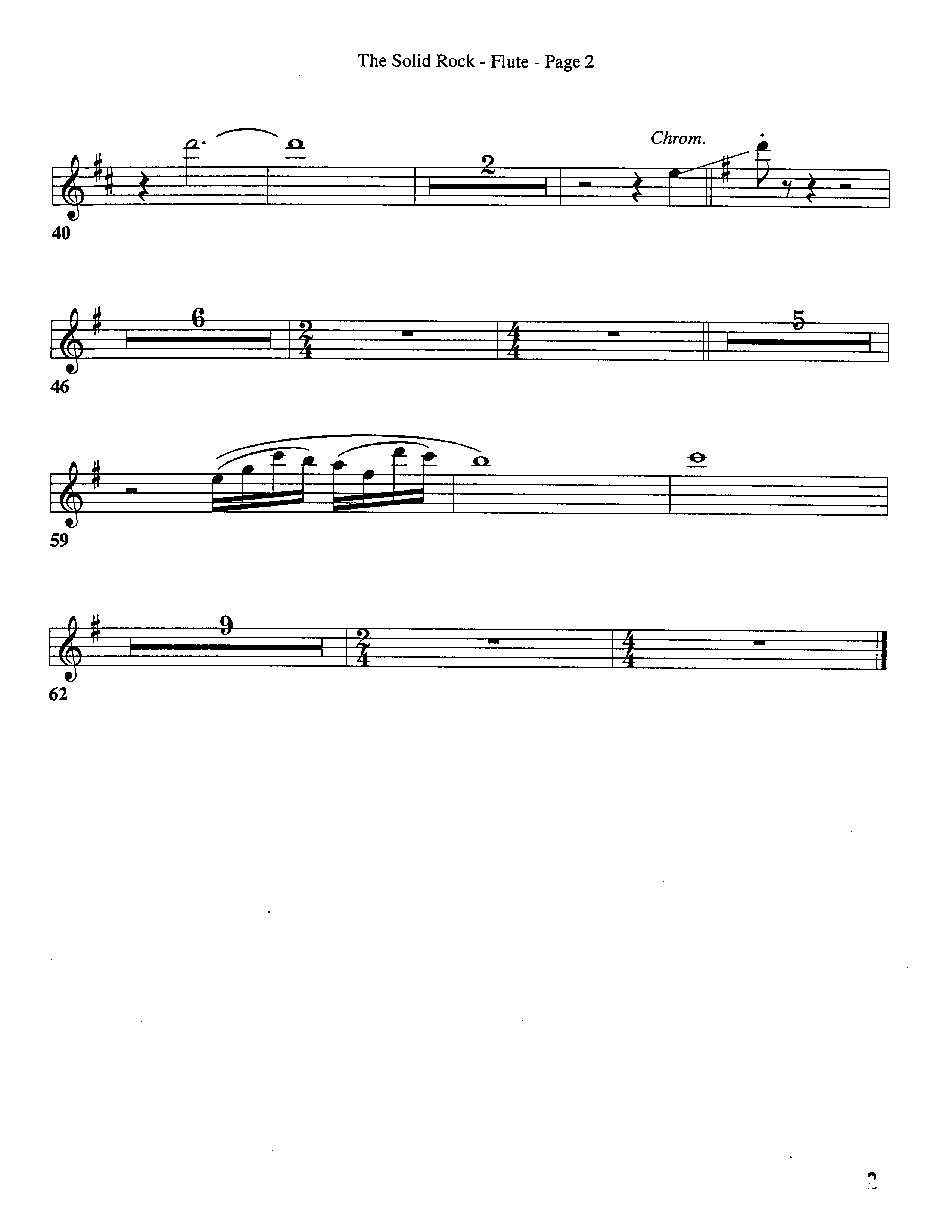 The Solid Rock (Choral Anthem SATB) Flute (Word Music Choral / Arr. Dave Williamson)